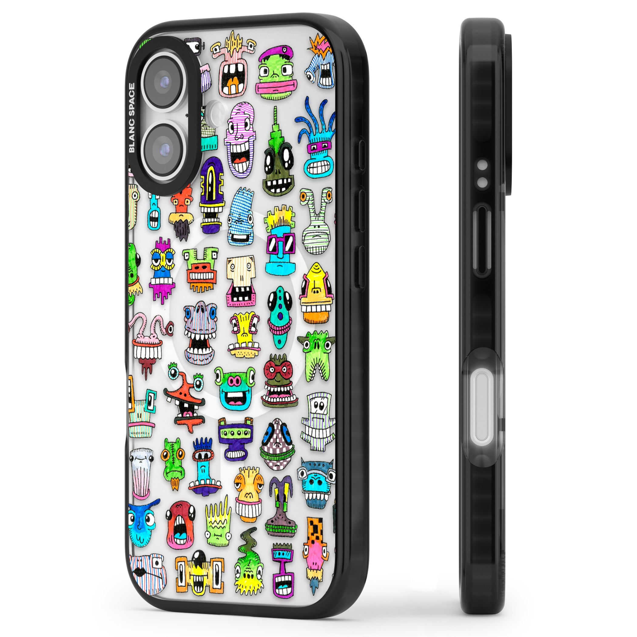 Familiar Faces iPhone 17 Impact Pro Black Phone Case Side Profile