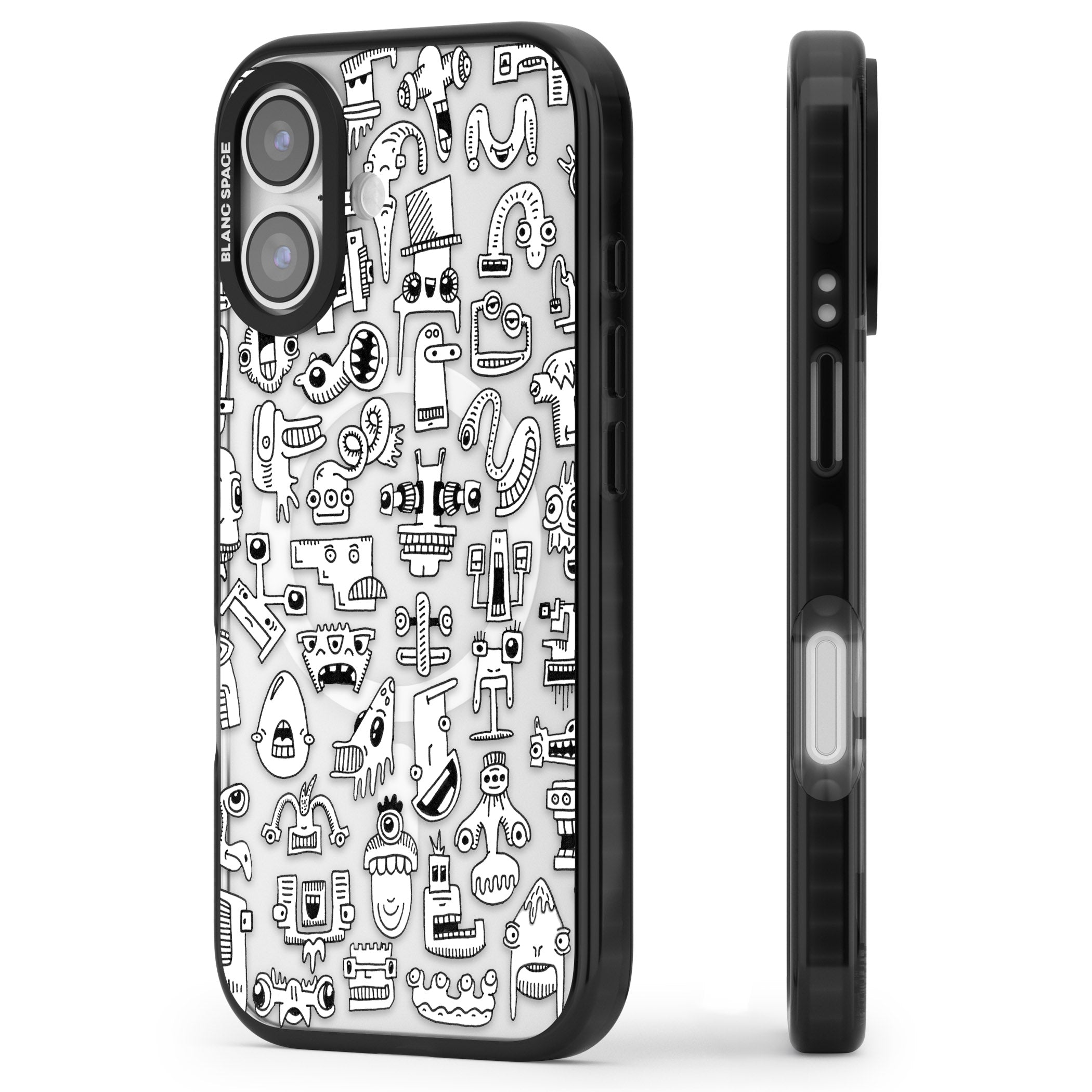 Weird Friends iPhone 17 Impact Pro Black Phone Case Side Profile
