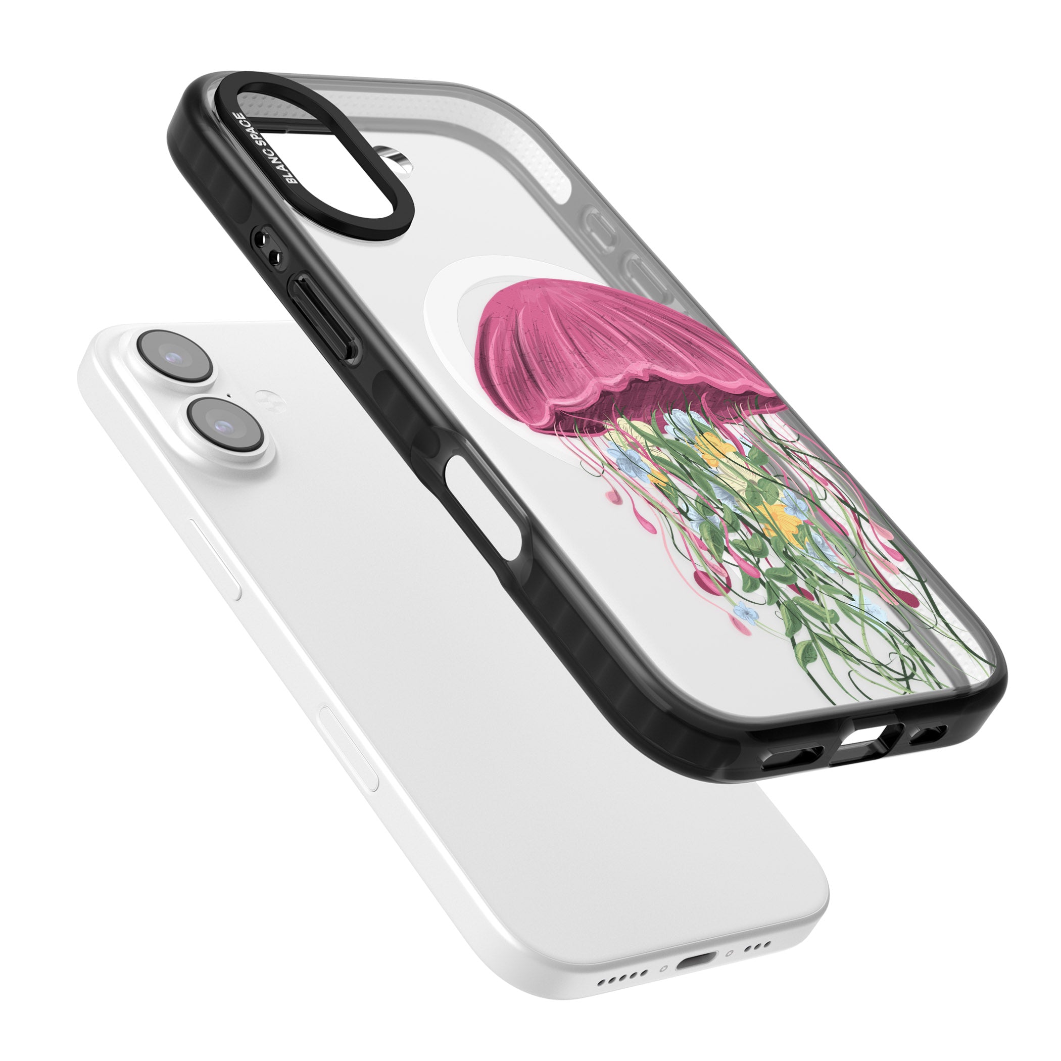 Botanical Jellyfish iPhone 17 Impact Pro Black Phone Case Colours