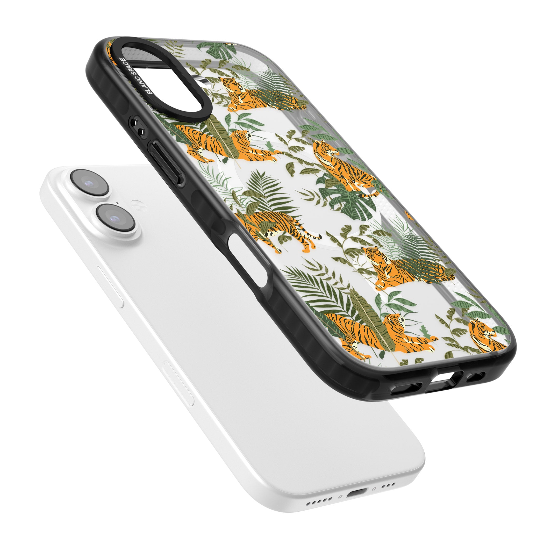 Tiger & Fern Jungle iPhone 17 Impact Pro Black Phone Case Colours