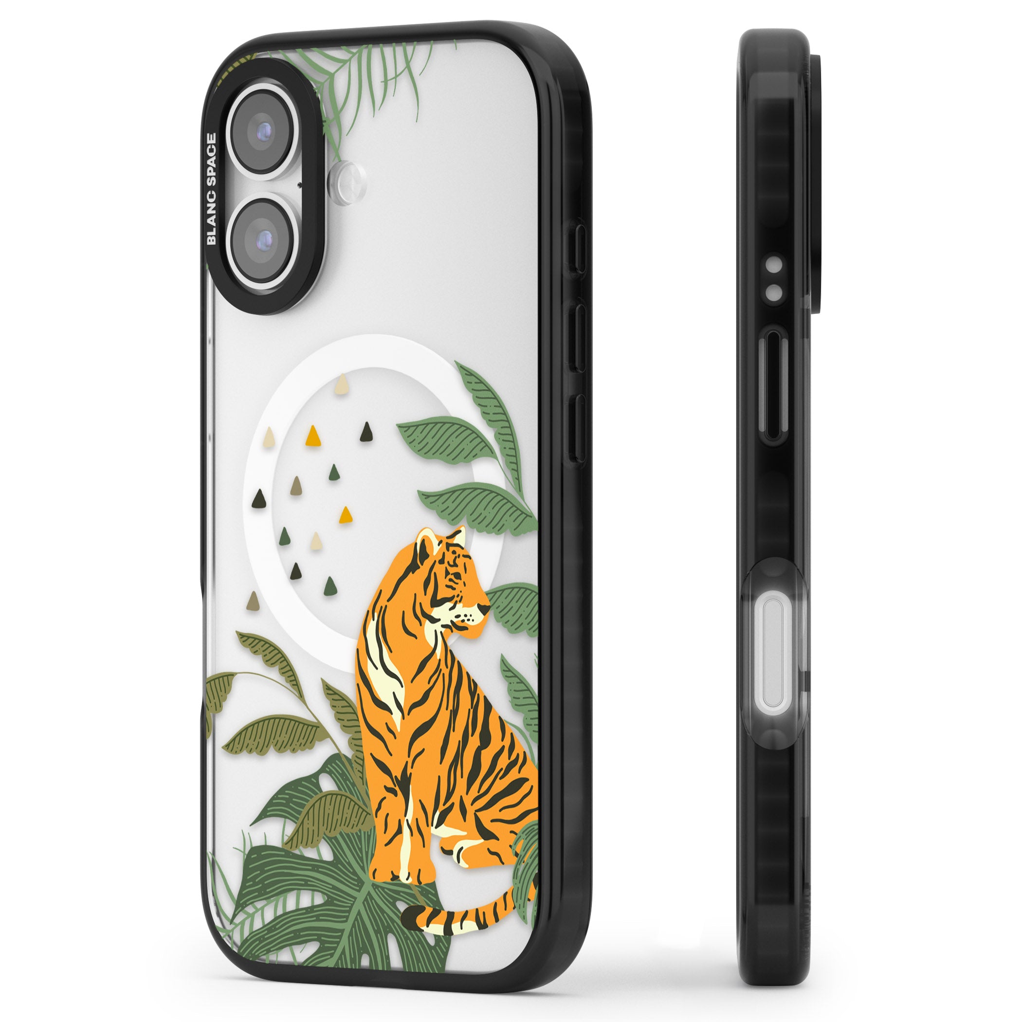 Tiger Jungle iPhone 17 Impact Pro Black Phone Case Side Profile