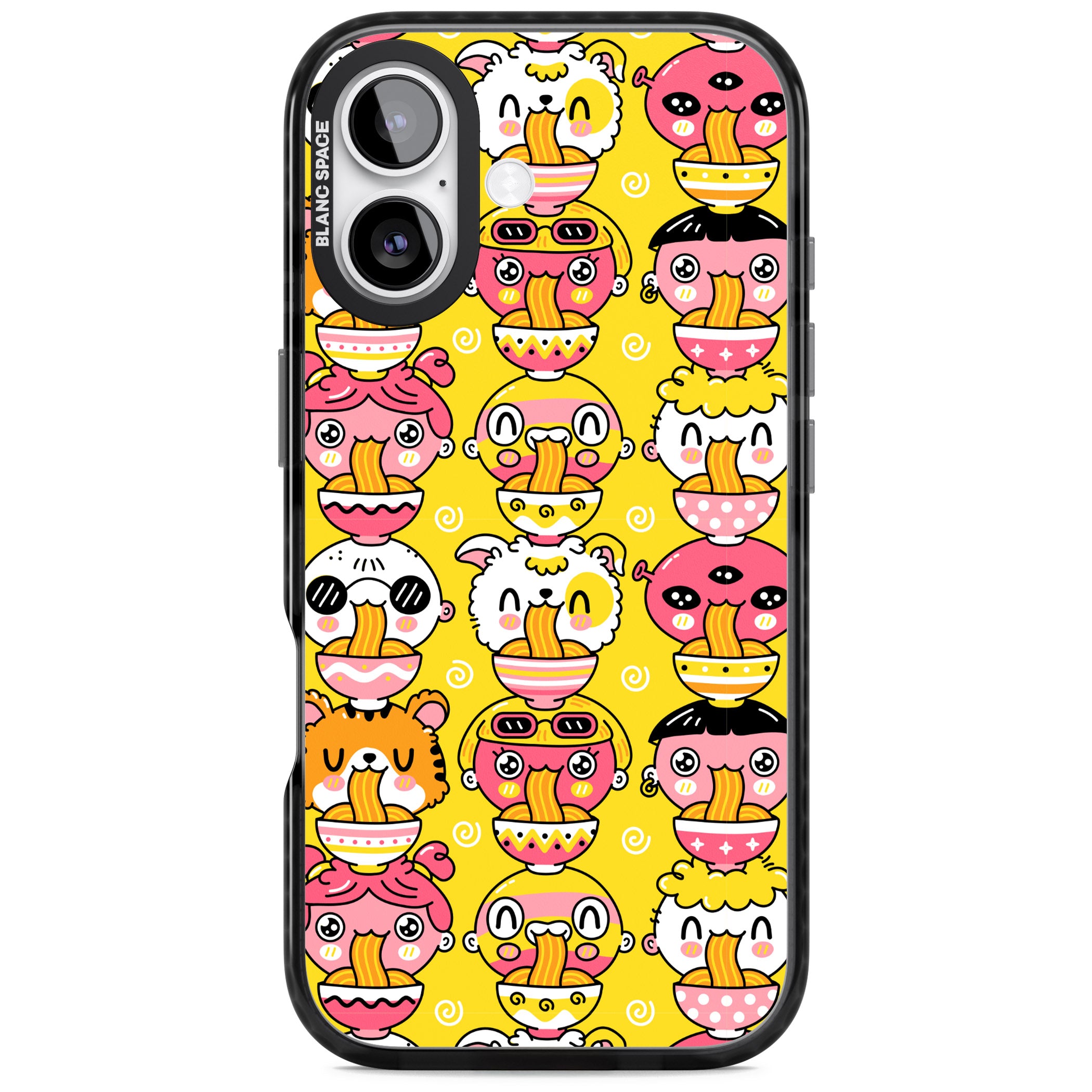 Ramen Noodle Kawaii Pattern iPhone 17 Impact Pro Black Phone Case
