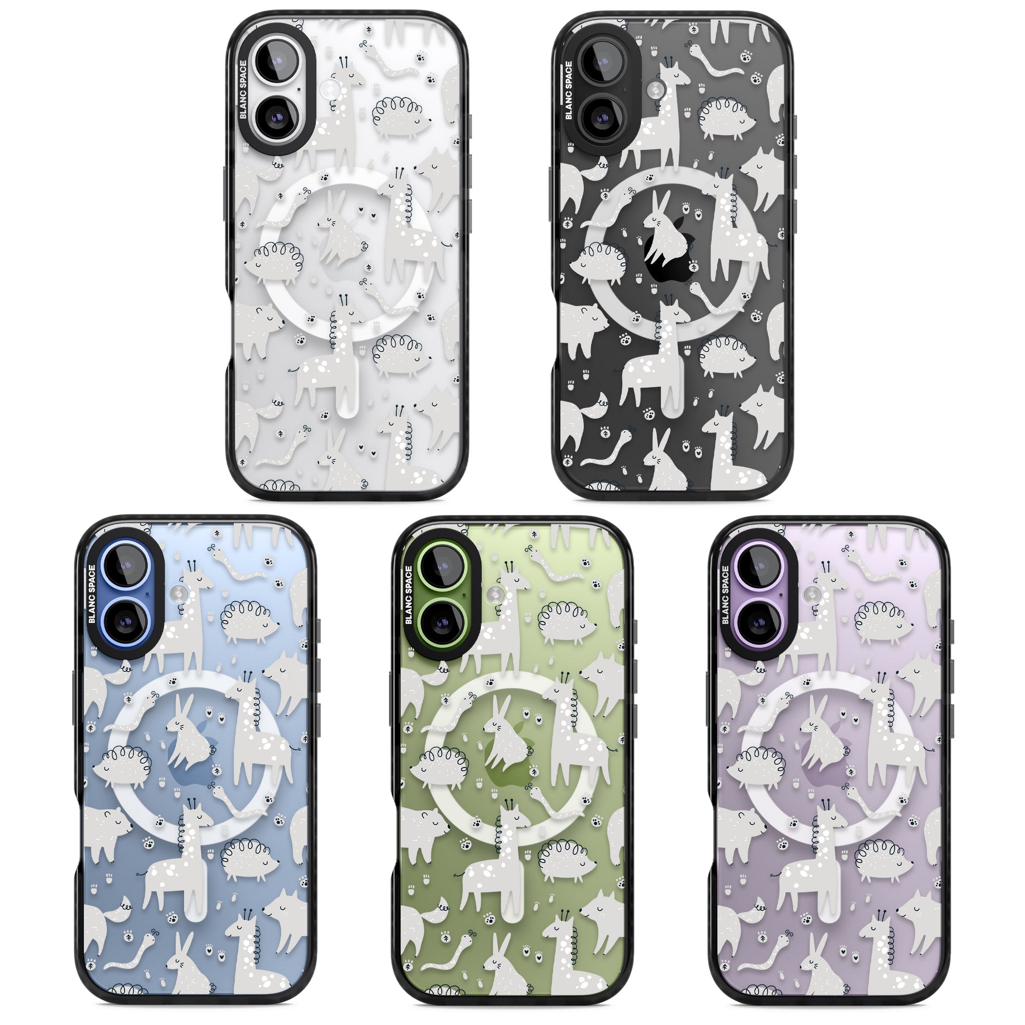 Monochrome Animal Party iPhone 17 Impact Pro Black Phone Case APT Impact Protection
