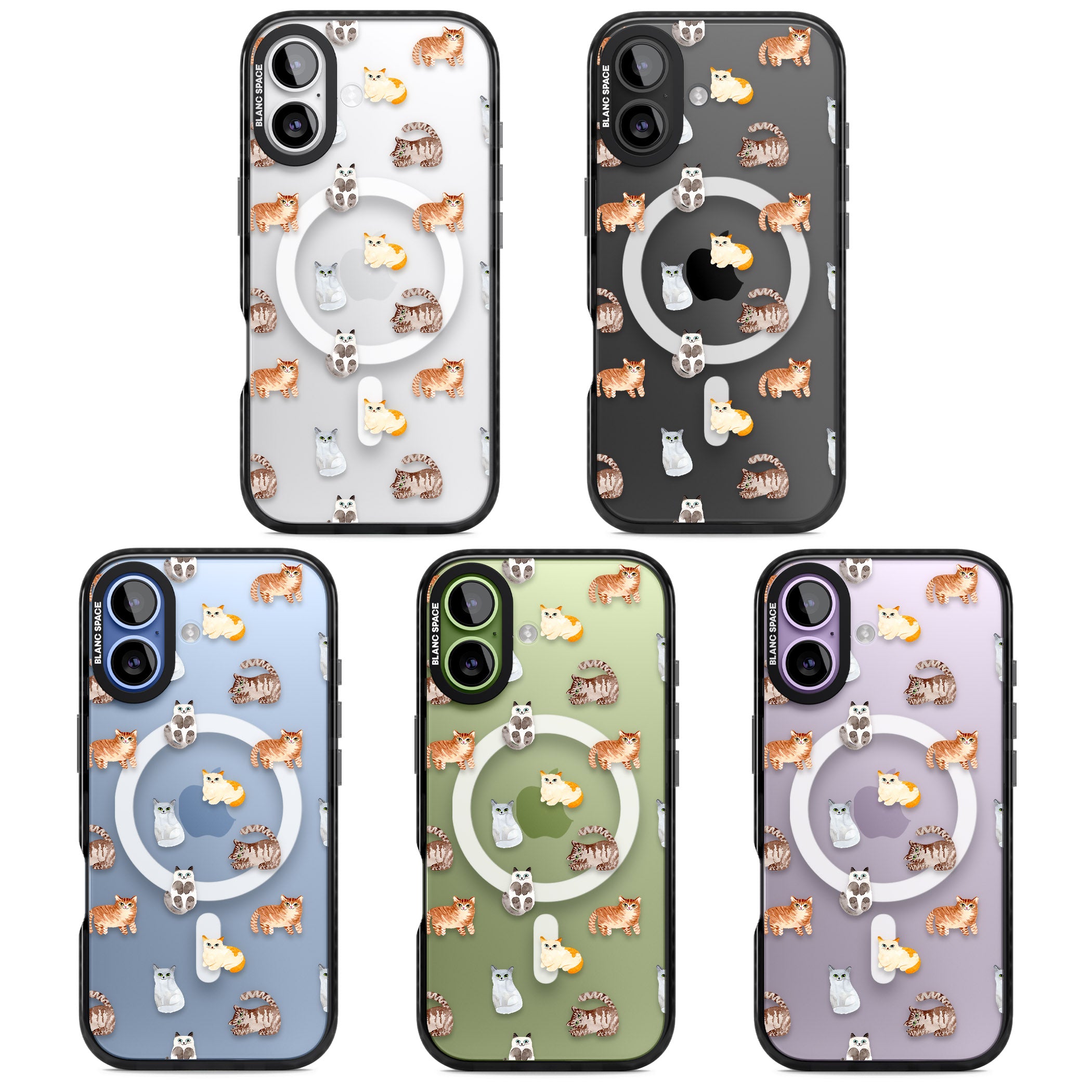 Cute Cat Pattern Classic iPhone 17 Impact Pro Black Phone Case APT Impact Protection
