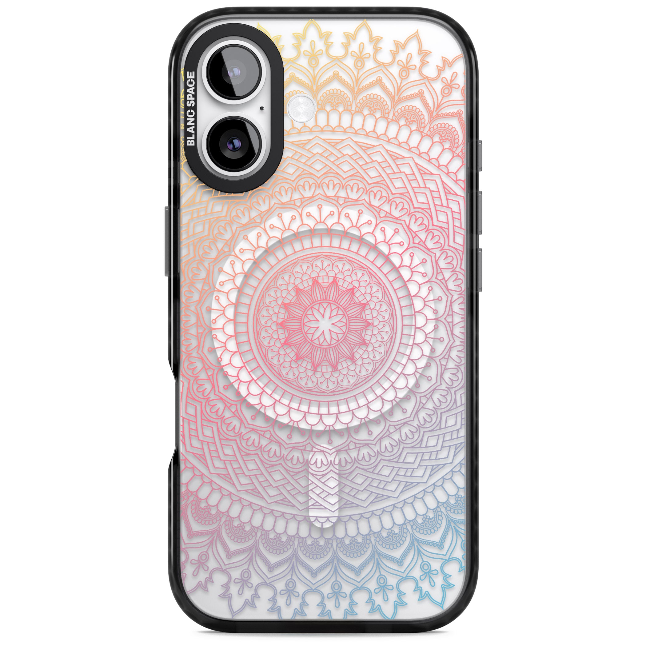 Rainbow Mandala iPhone 17 Impact Pro Black Phone Case