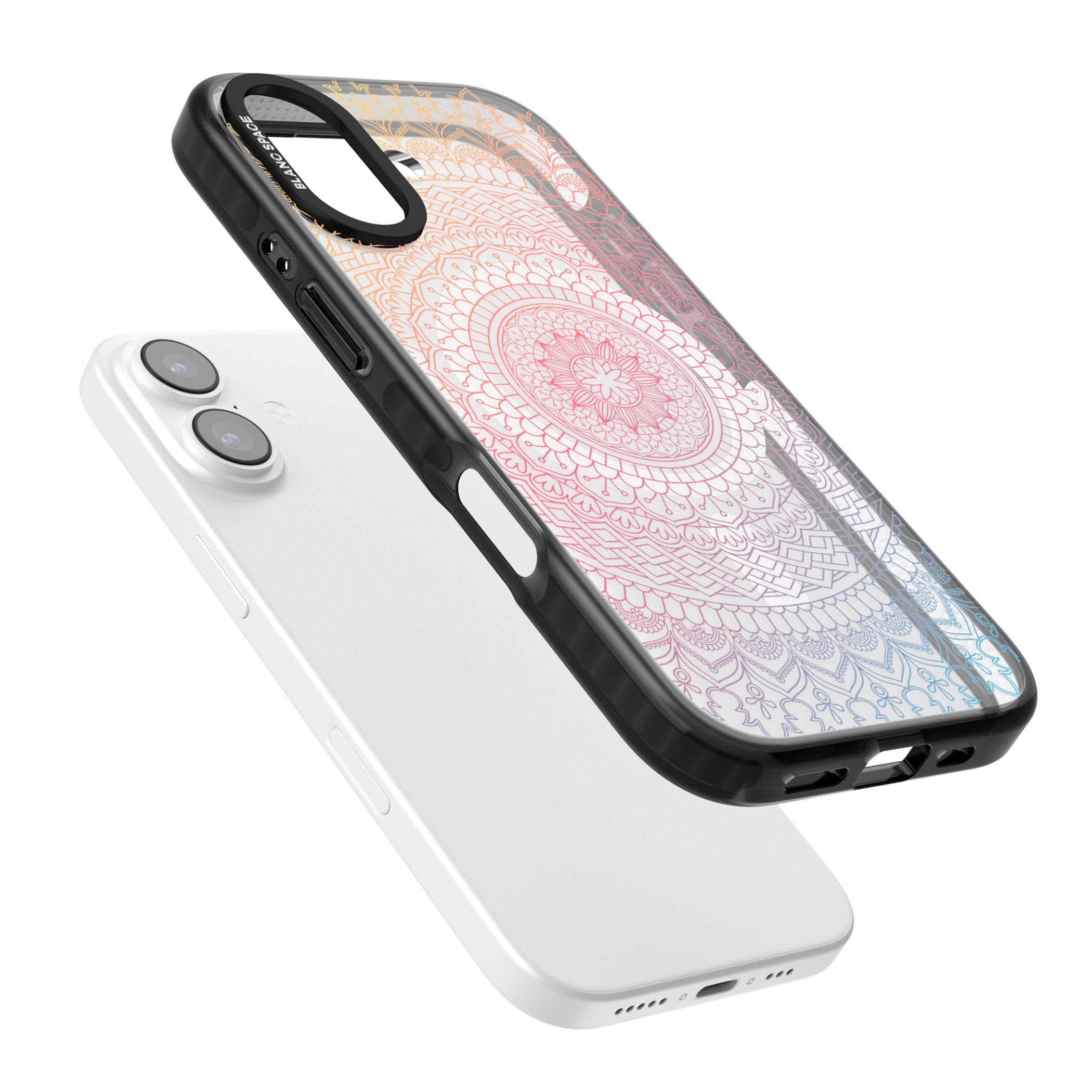 Rainbow Mandala iPhone 17 Impact Pro Black Phone Case Colours