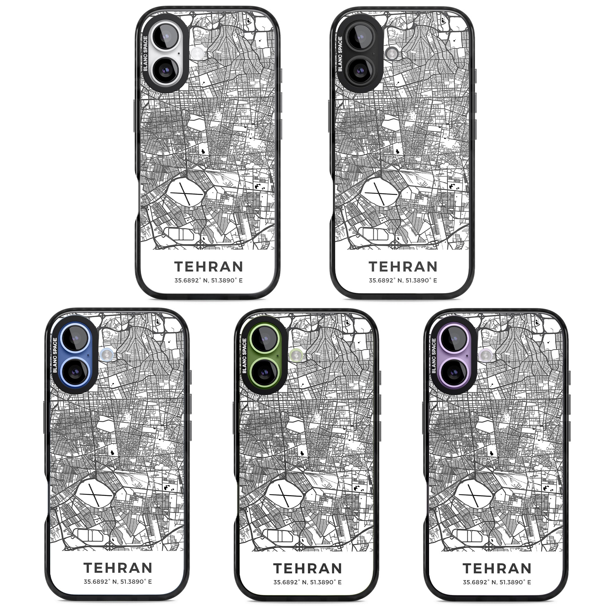 Tehran Map iPhone 17 Impact Pro Black Phone Case APT Impact Protection