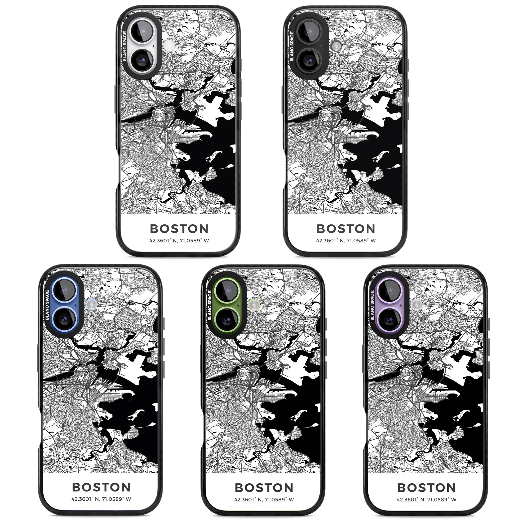 Boston Map iPhone 17 Impact Pro Black Phone Case APT Impact Protection