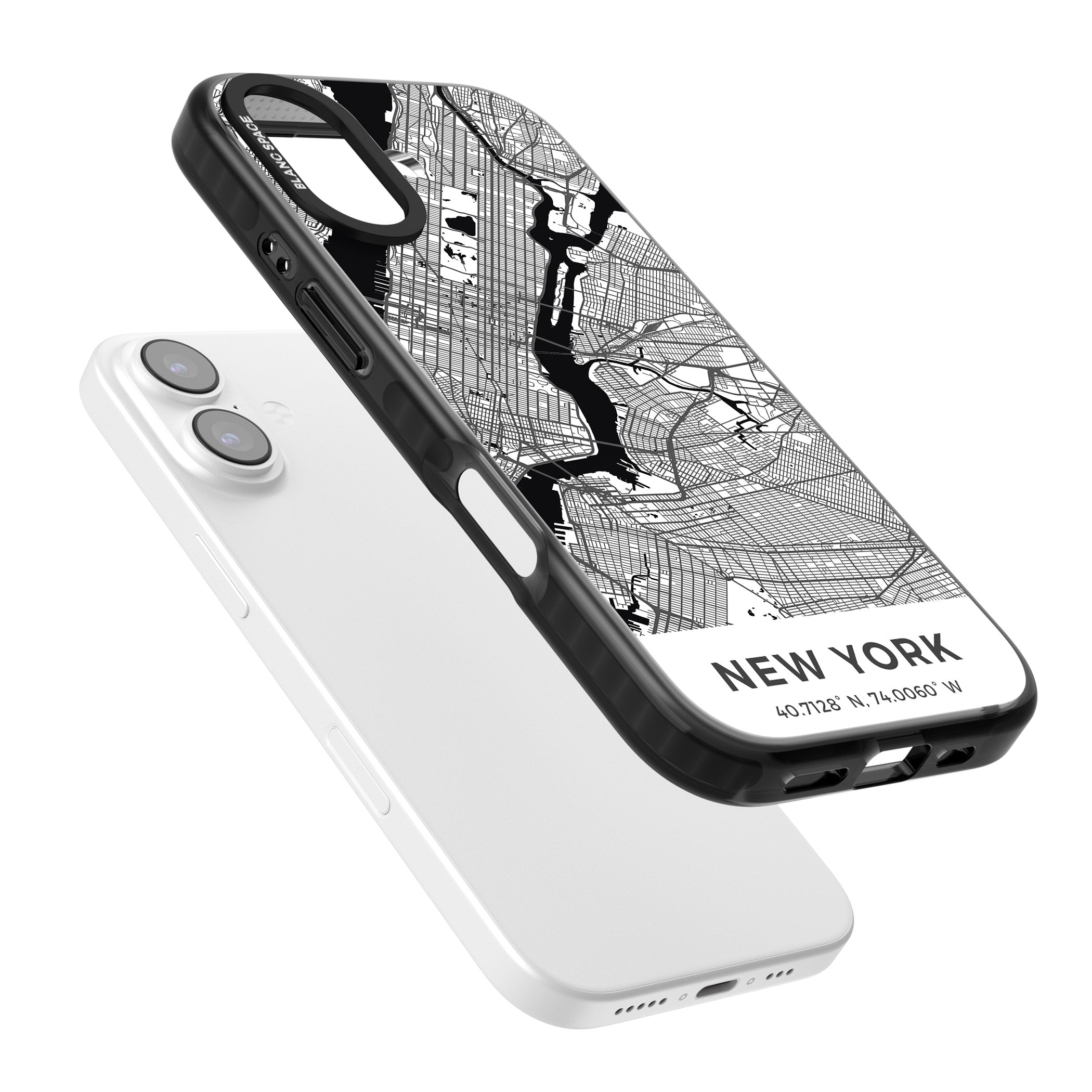 New York Map iPhone 17 Impact Pro Black Phone Case Colours
