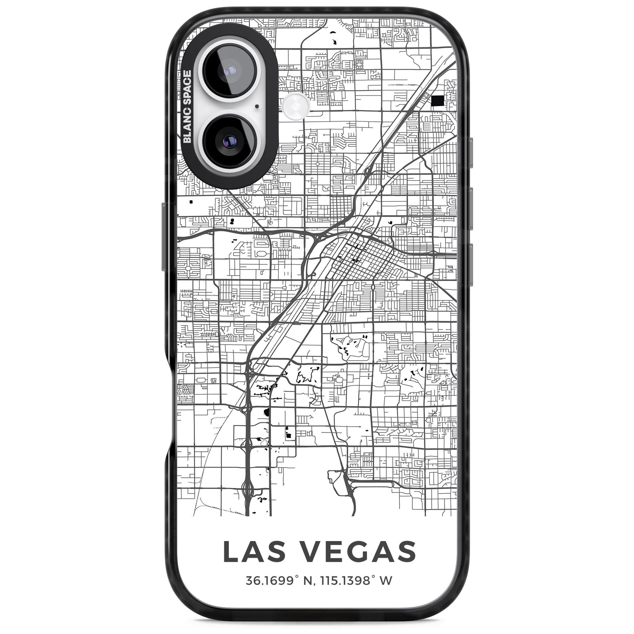 Las Vegas Map iPhone 17 Impact Pro Black Phone Case