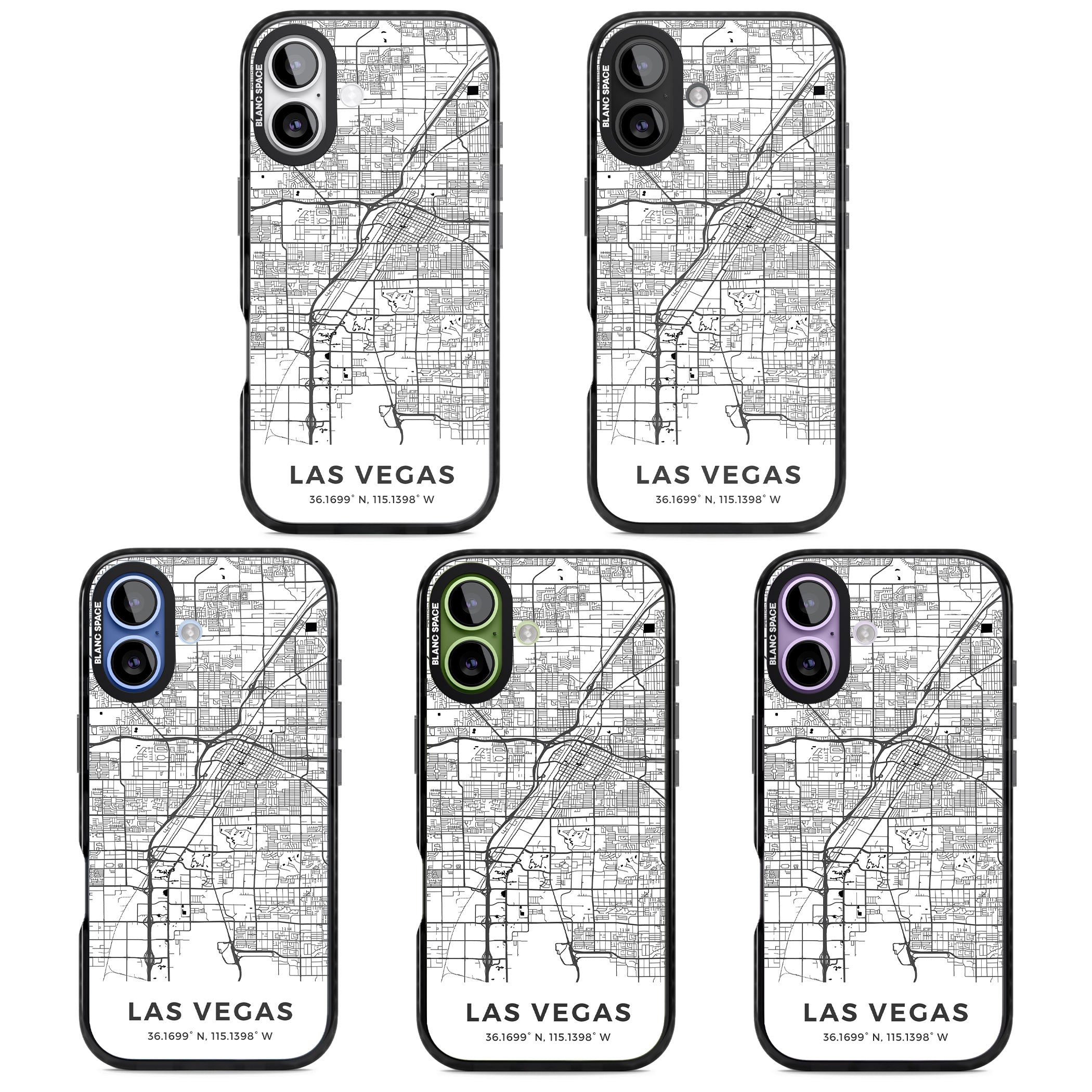 Las Vegas Map iPhone 17 Impact Pro Black Phone Case APT Impact Protection