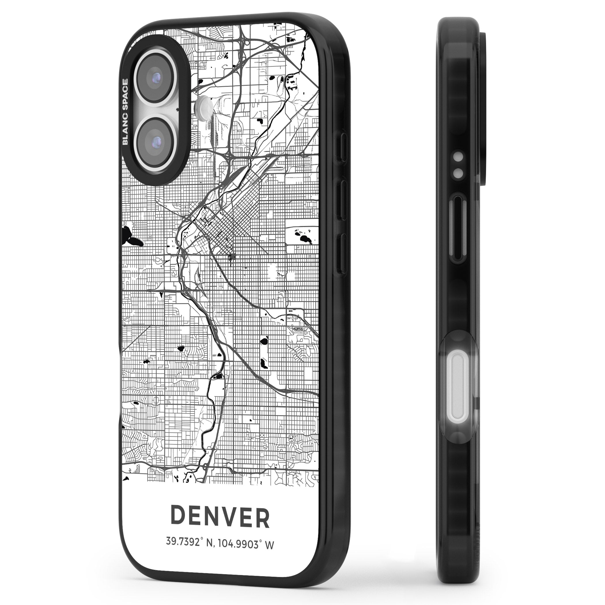 Denver Map iPhone 17 Impact Pro Black Phone Case Side Profile