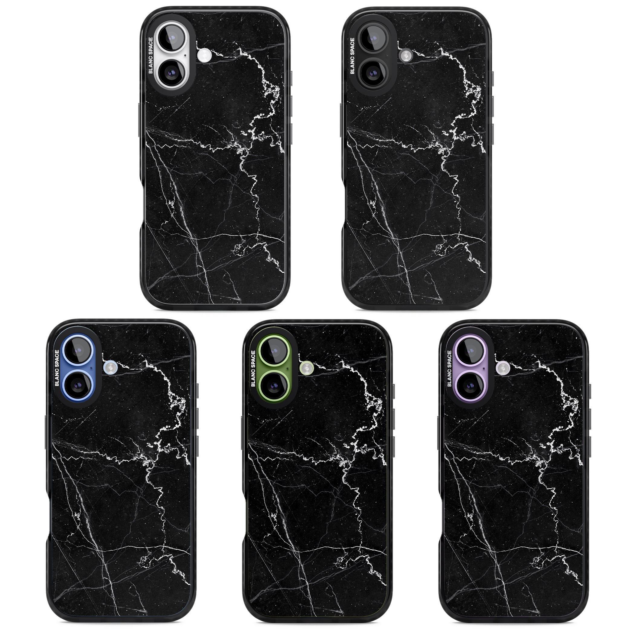 Bold Black Marble With White Texture iPhone 17 Impact Pro Black Phone Case APT Impact Protection