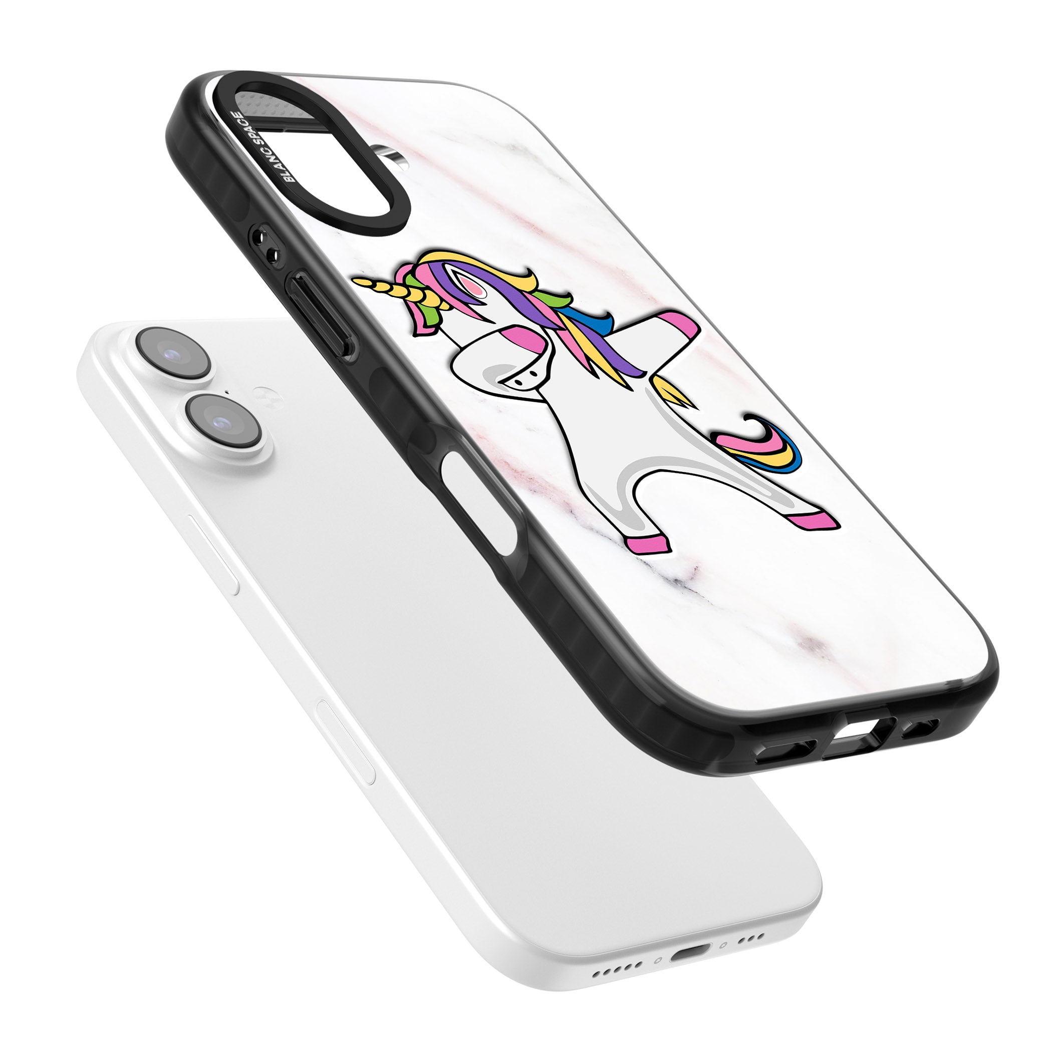 Designer Marble Unicorn Dab iPhone 17 Impact Pro Black Phone Case Colours