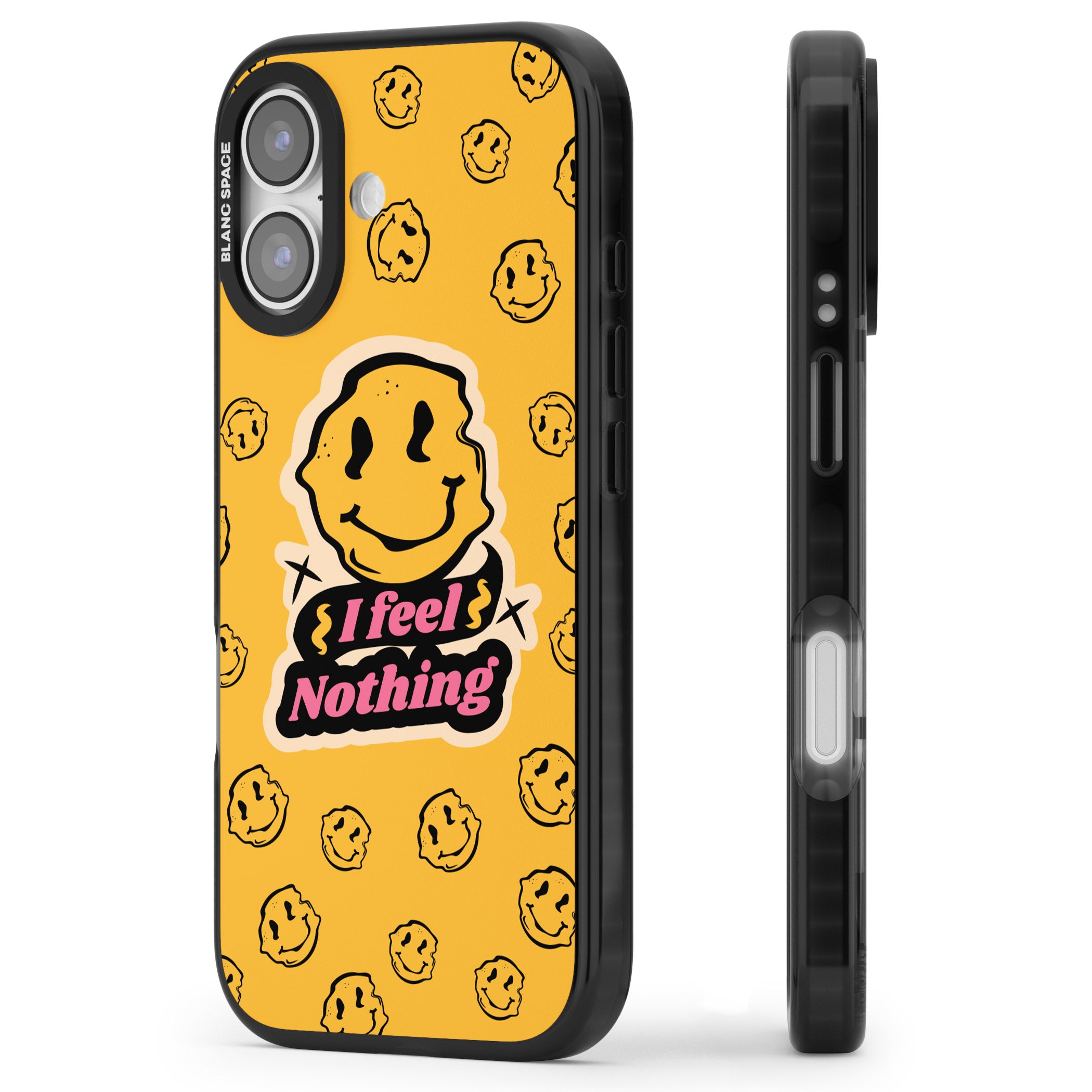 I Feel Nothing iPhone 17 Impact Pro Black Phone Case Side Profile