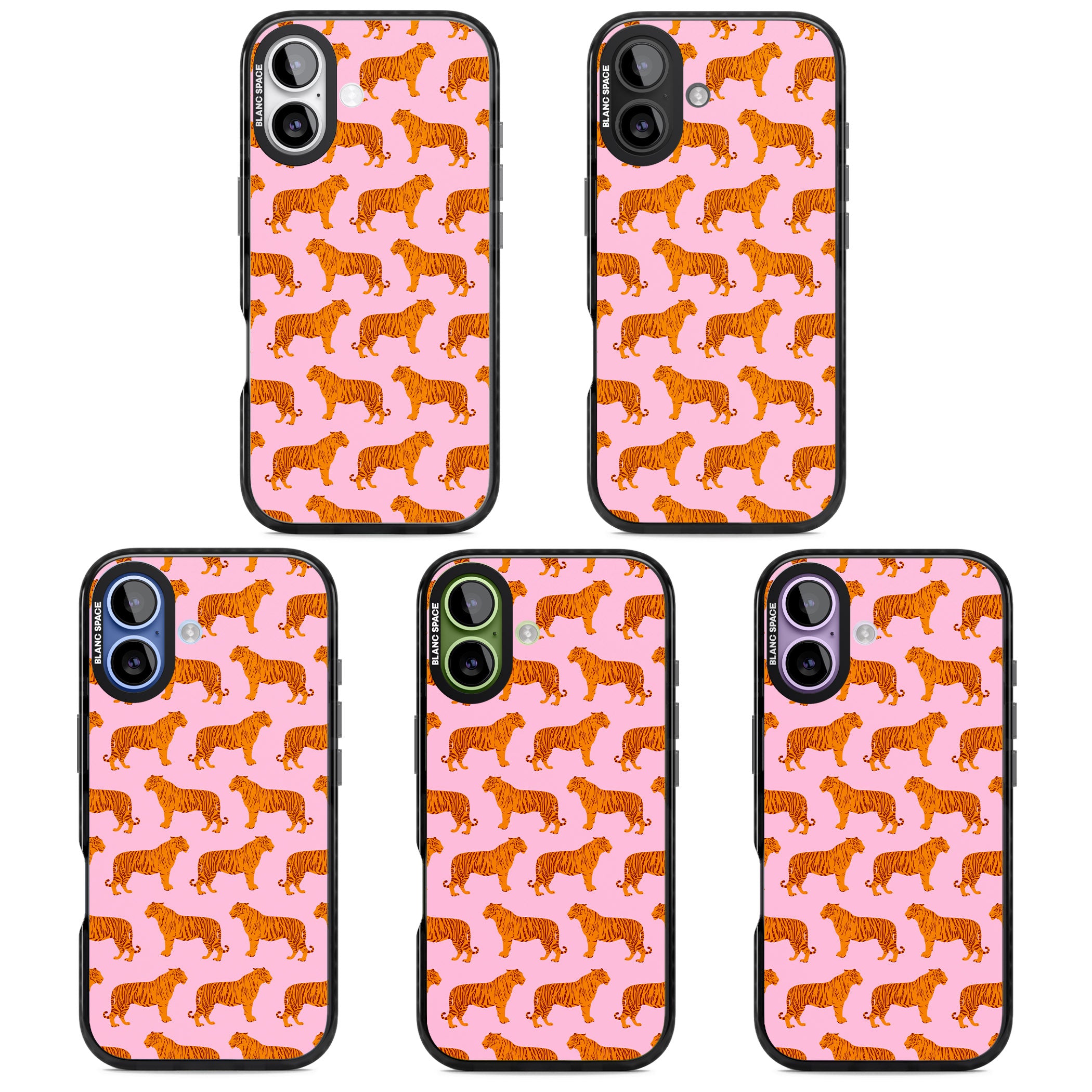 Tiger Pink Pattern iPhone 17 Impact Pro Black Phone Case APT Impact Protection