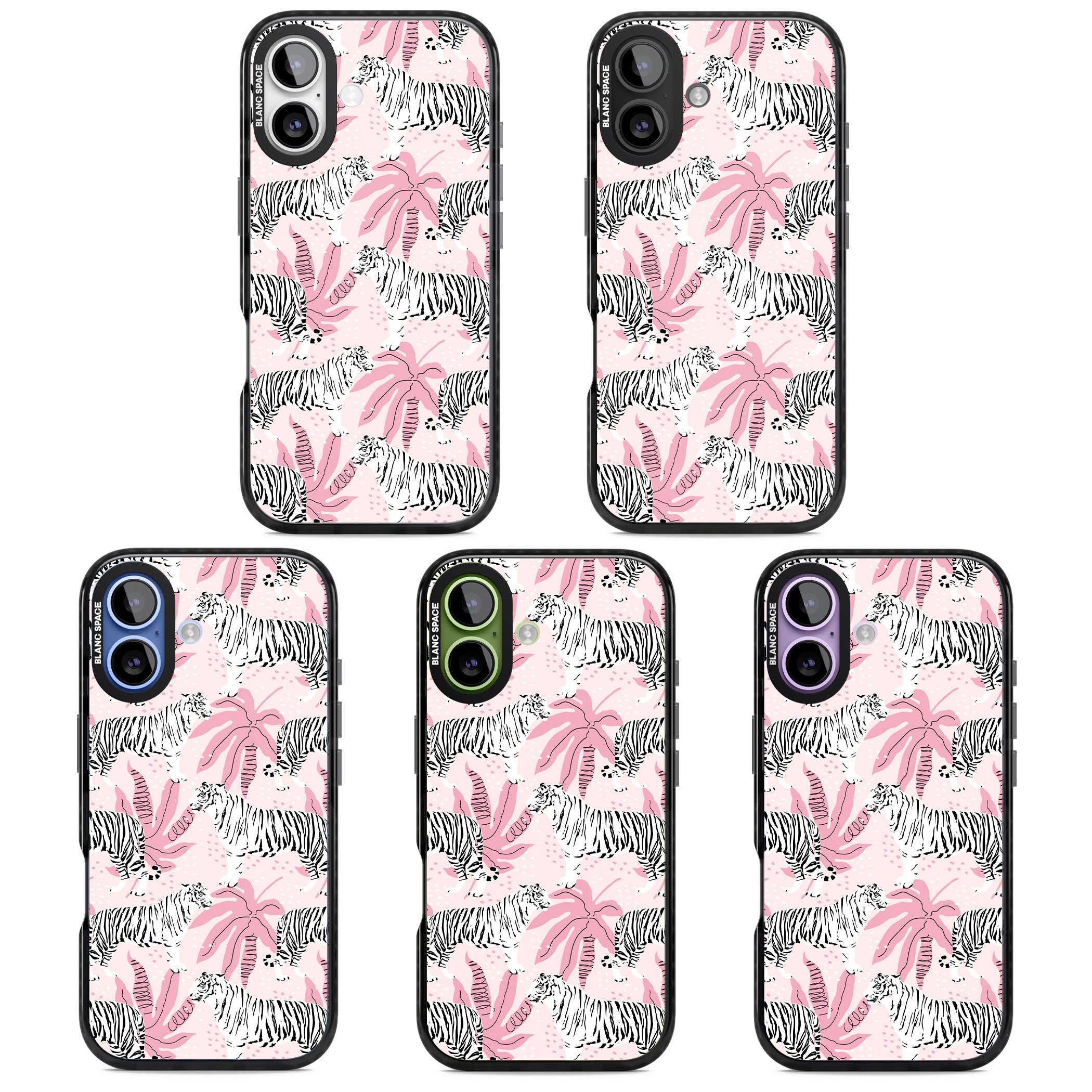 Pink Tiger Palm iPhone 17 Impact Pro Black Phone Case APT Impact Protection
