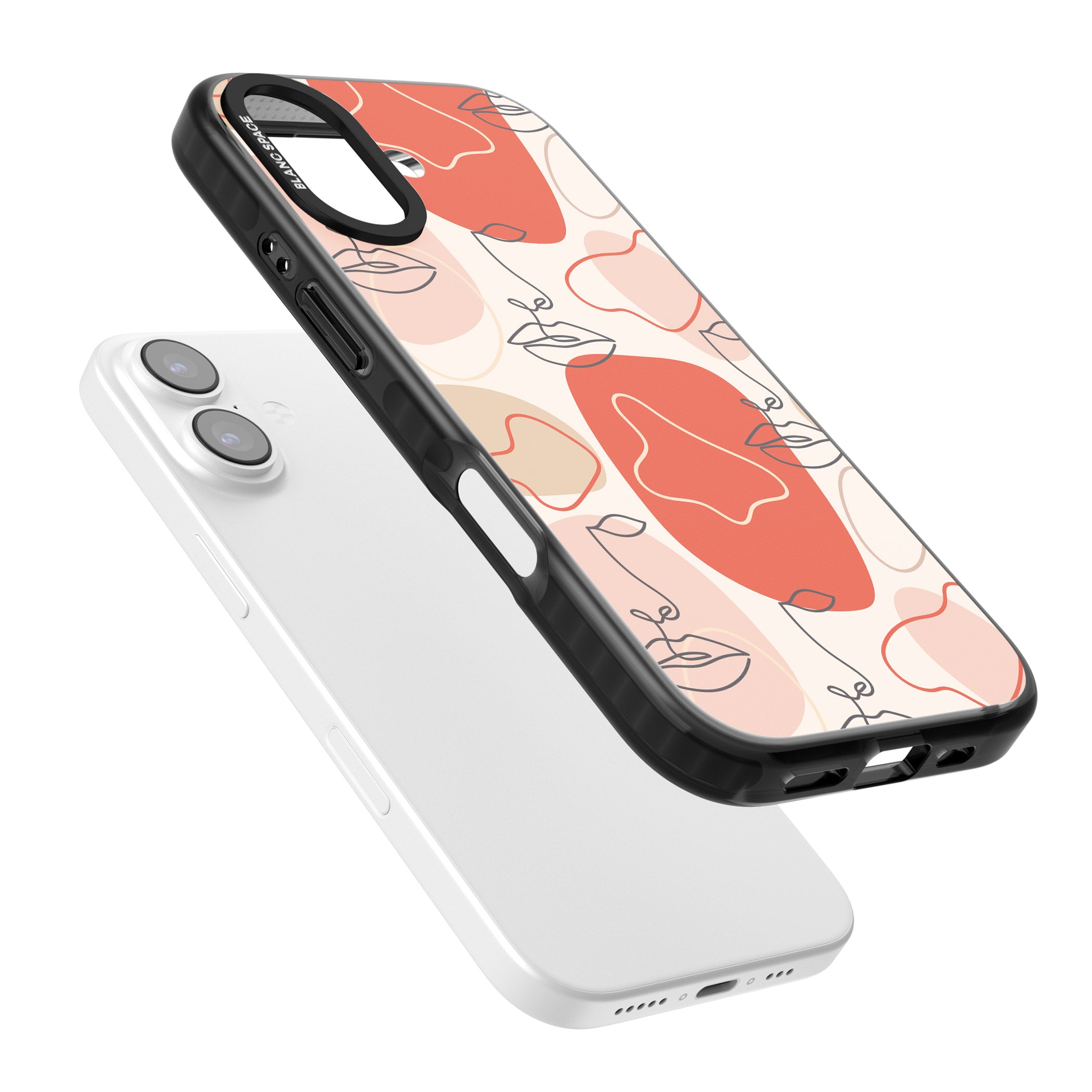 Abstract Face Line Art iPhone 17 Impact Pro Black Phone Case Colours