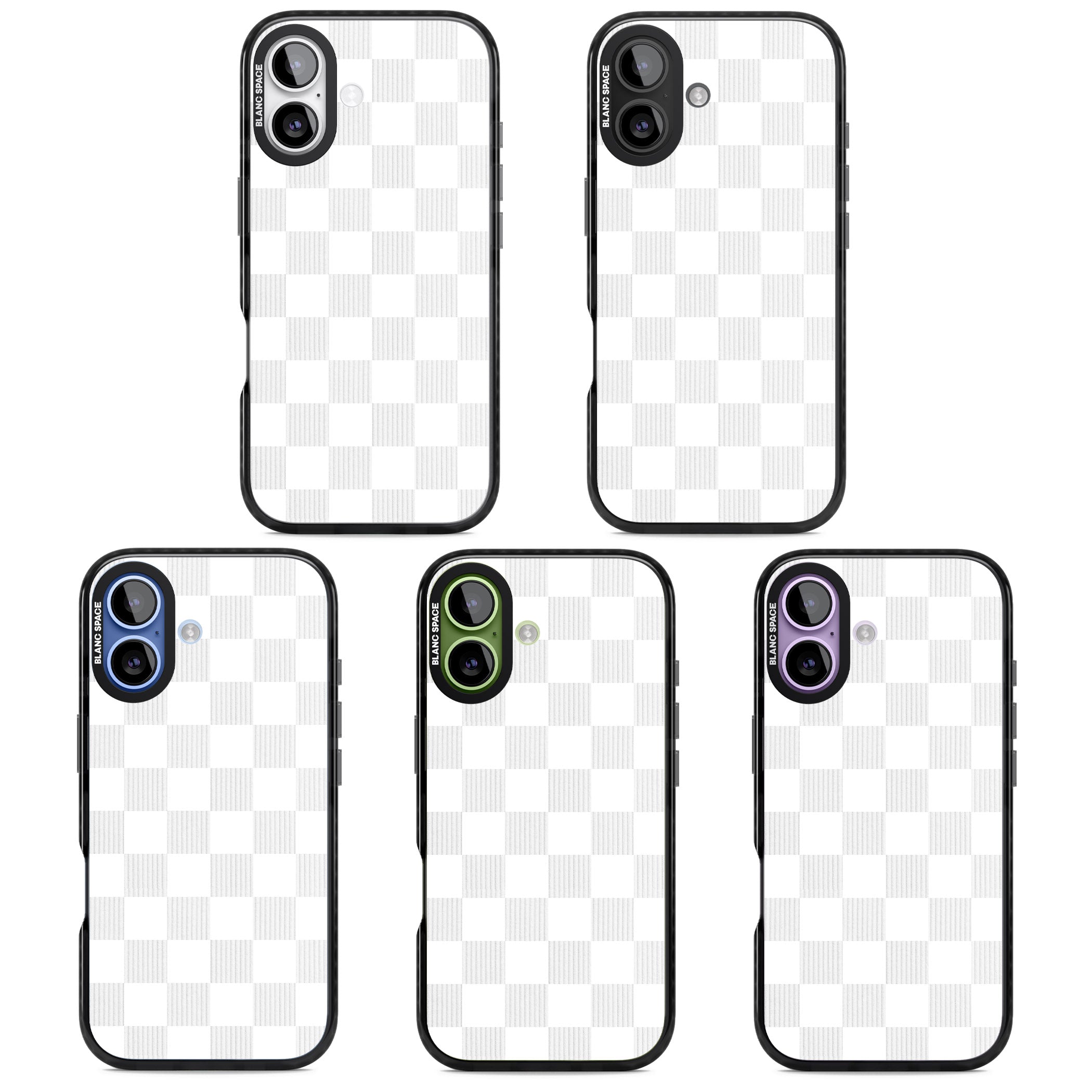 White Checkered iPhone 17 Impact Pro Black Phone Case APT Impact Protection