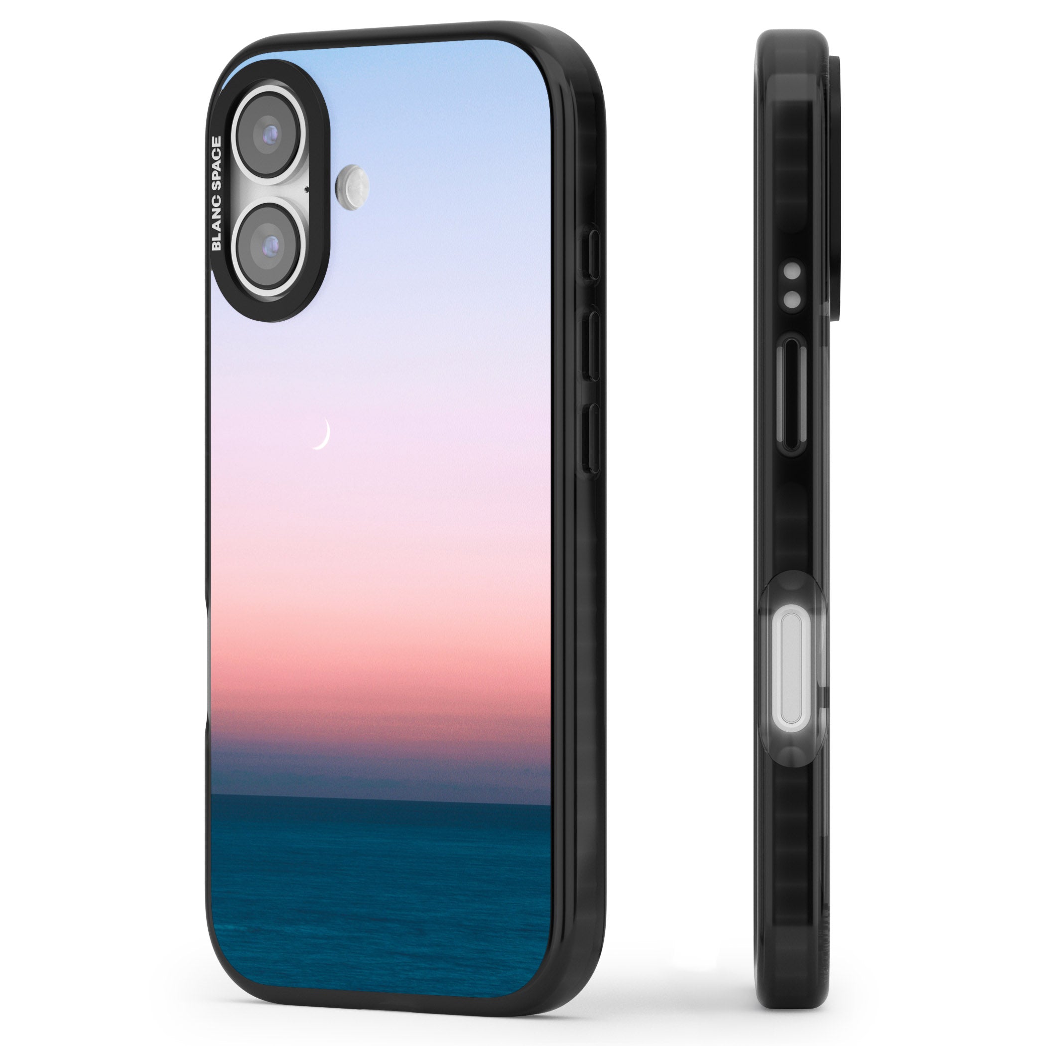Pastel Ocean Sunset iPhone 17 Impact Pro Black Phone Case Side Profile