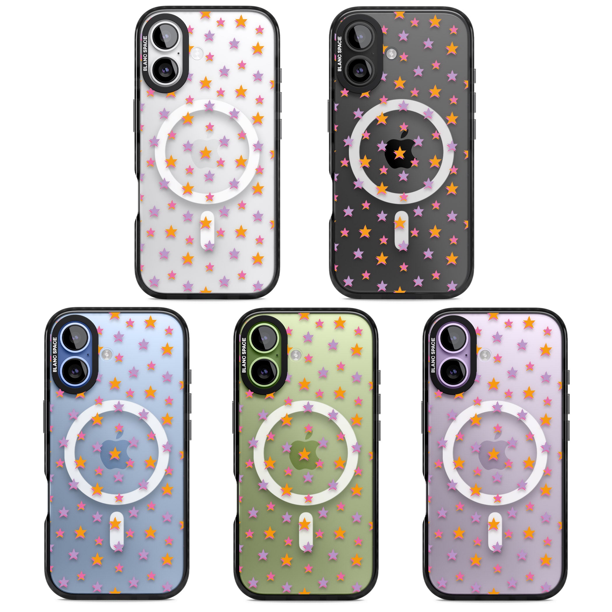 Spangling Stars Pattern iPhone 17 Impact Pro Black Phone Case APT Impact Protection