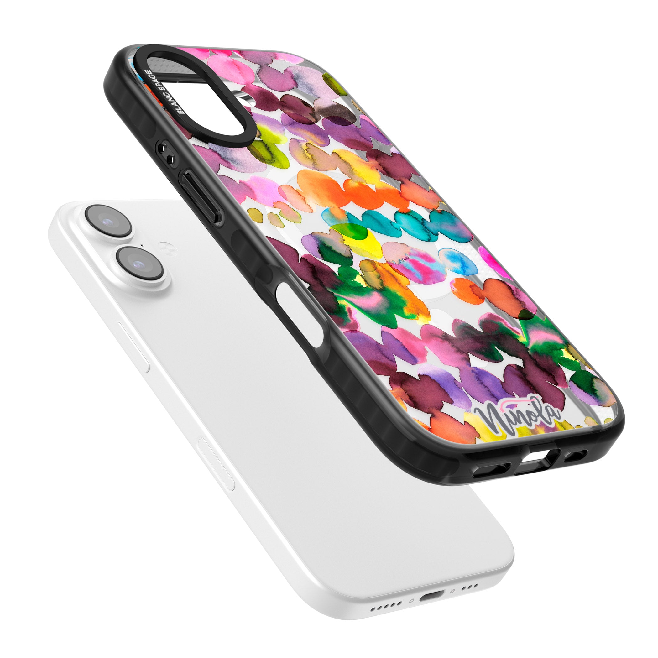 Ink Splash Hues iPhone 17 Impact Pro Black Phone Case Colours