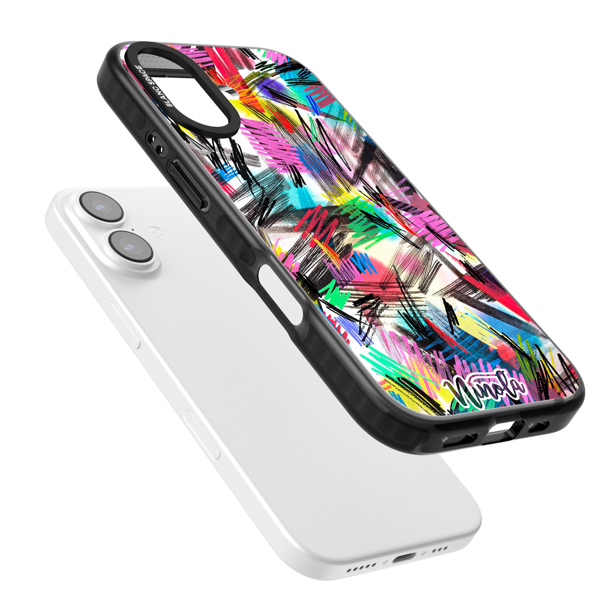 Wild Strokes Rainbow iPhone 17 Impact Pro Black Phone Case Colours