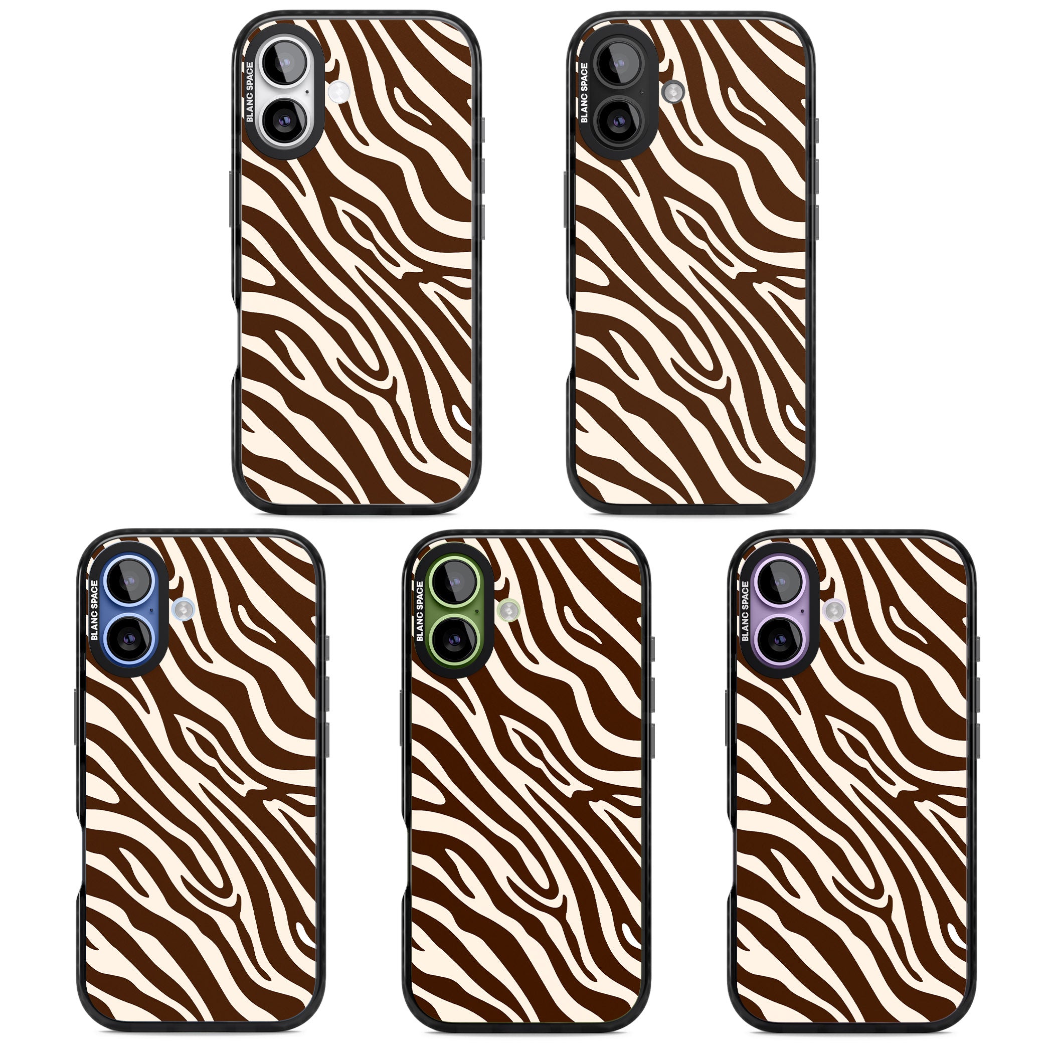 Brown & Cream Zebra iPhone 17 Impact Pro Black Phone Case APT Impact Protection