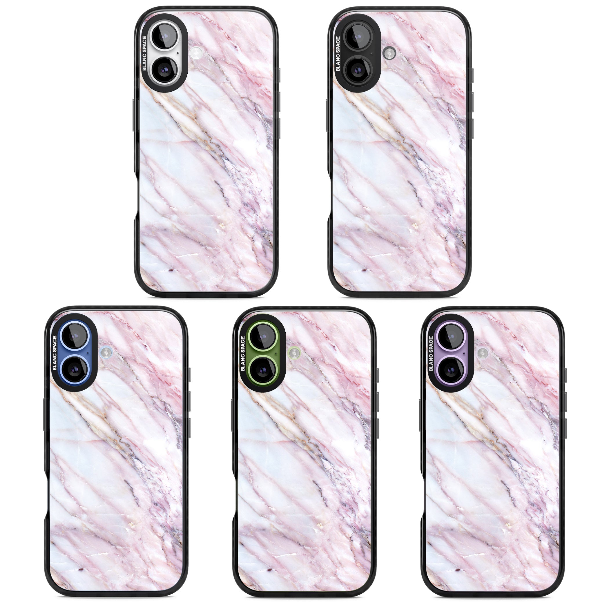Blush Marble Glow iPhone 17 Impact Pro Black Phone Case APT Impact Protection