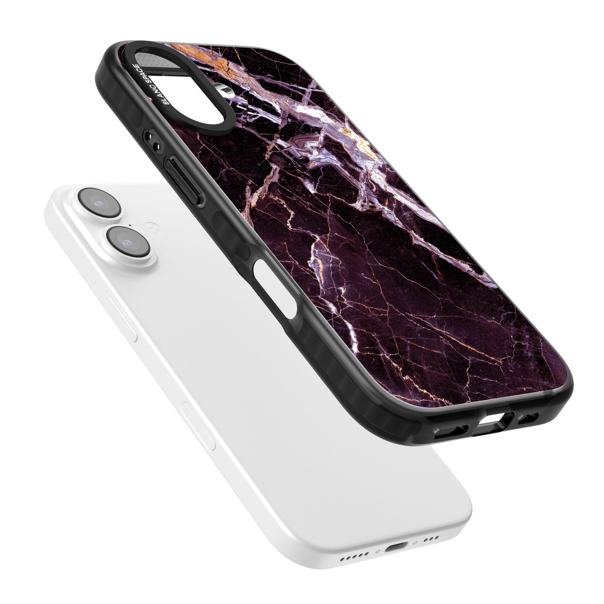 Violet Shatter Marble iPhone 17 Impact Pro Black Phone Case Colours