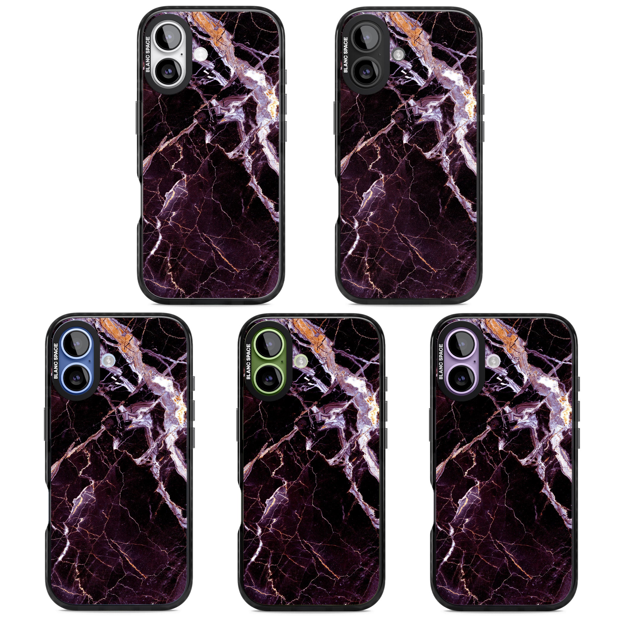 Violet Shatter Marble iPhone 17 Impact Pro Black Phone Case APT Impact Protection