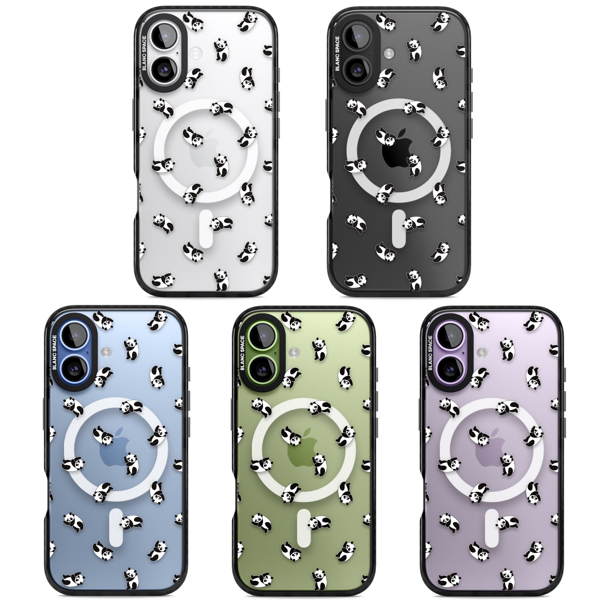 Tiny Panda Pattern iPhone 17 Impact Pro Black Phone Case APT Impact Protection