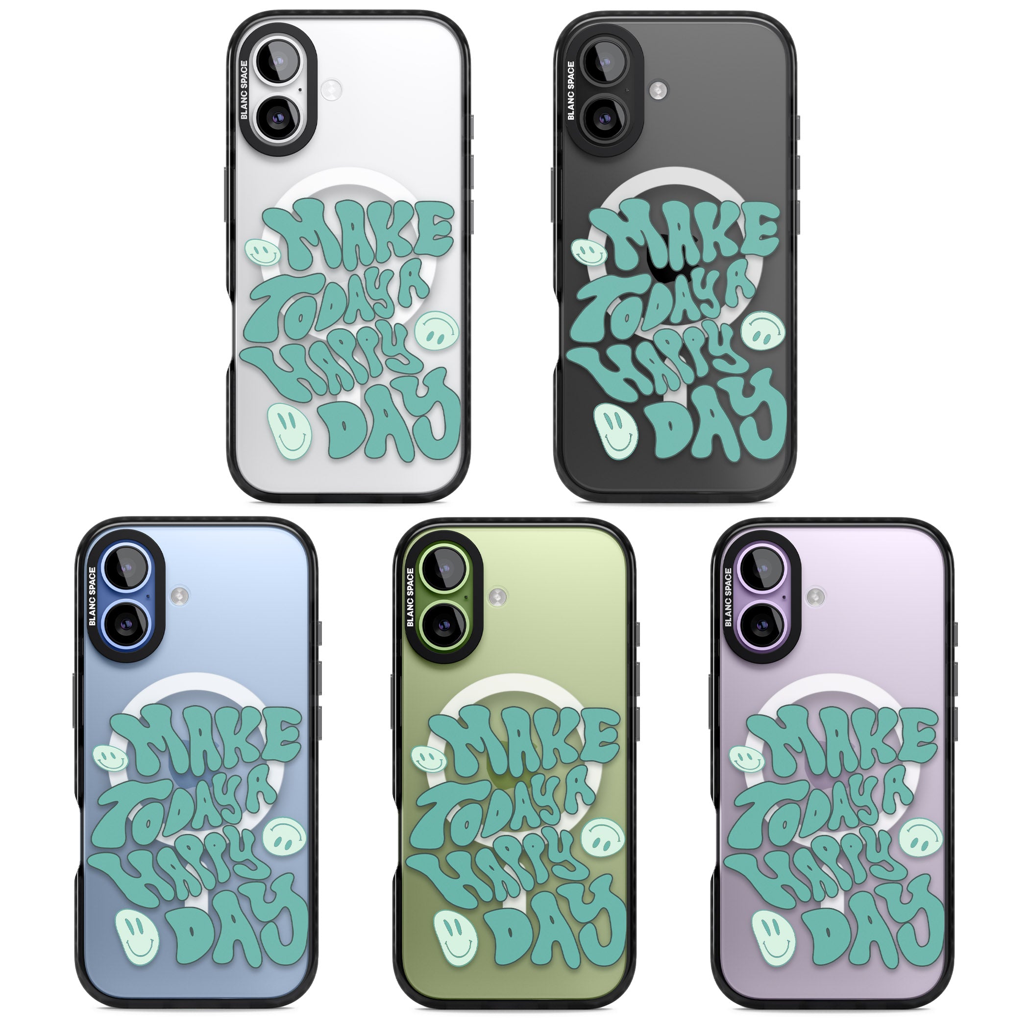 Make Today A Happy Day iPhone 17 Impact Pro Black Phone Case APT Impact Protection