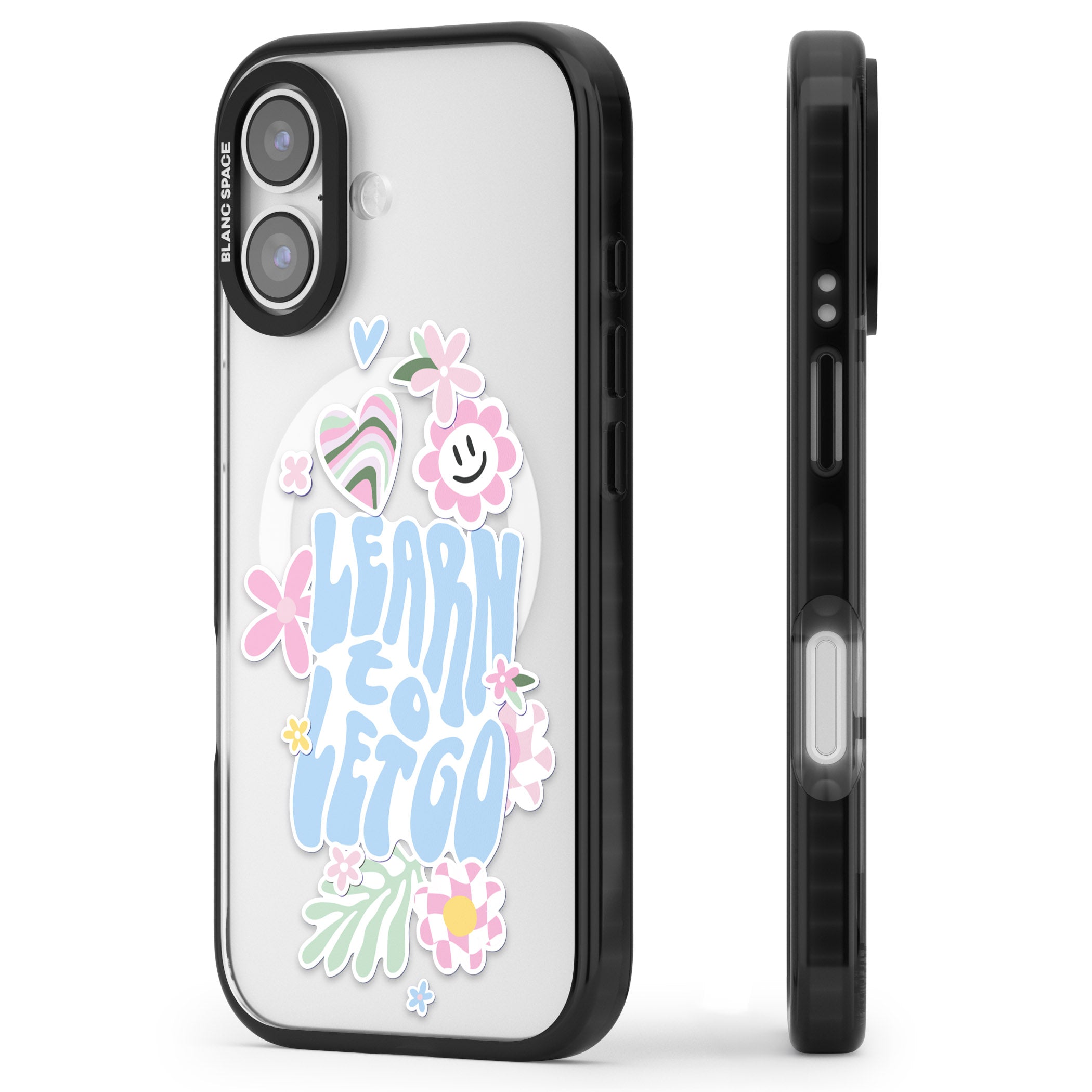Learn To Let Go iPhone 17 Impact Pro Black Phone Case Side Profile