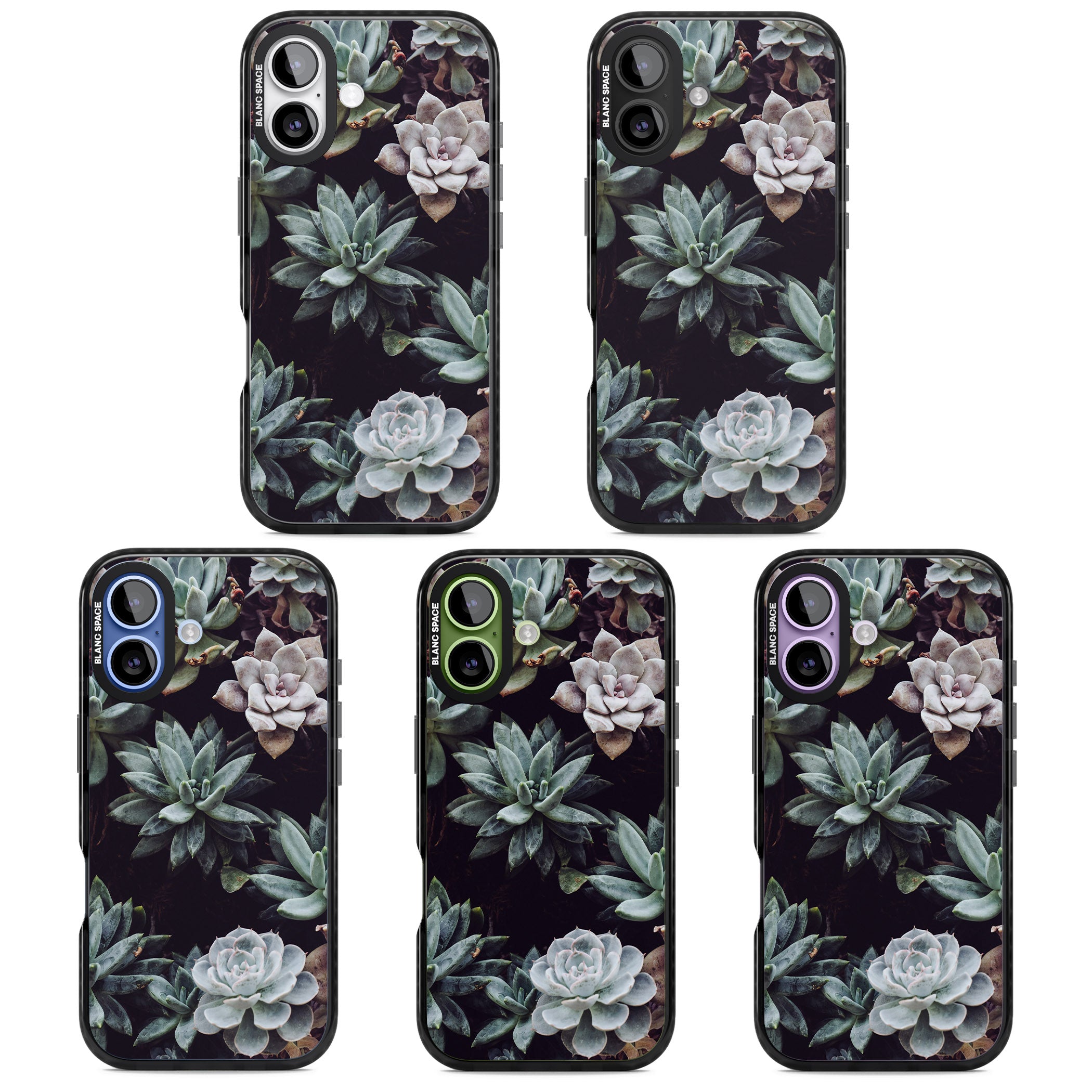 Succulent Bloom Mixed iPhone 17 Impact Pro Black Phone Case APT Impact Protection