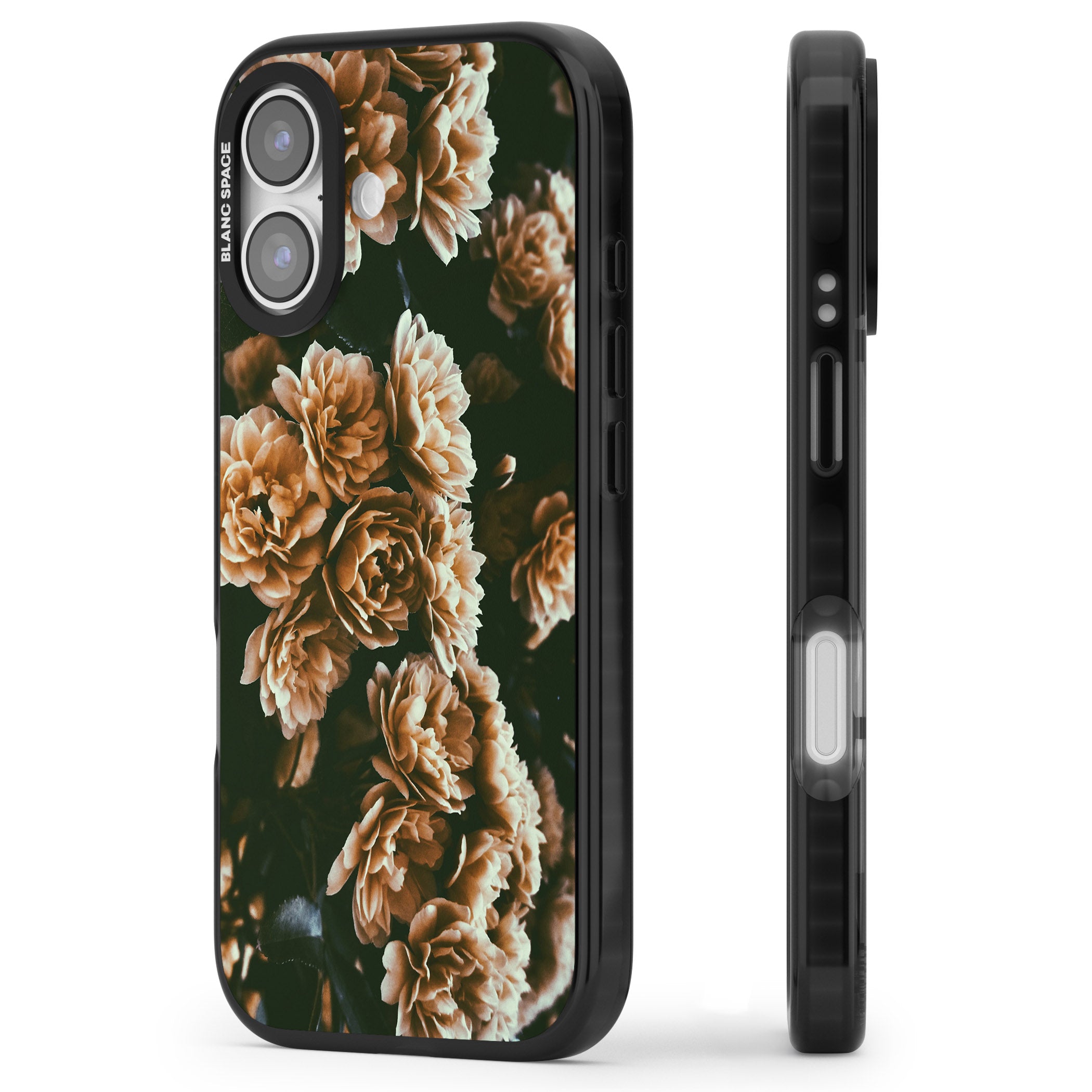 Moody Peony iPhone 17 Impact Pro Black Phone Case Side Profile