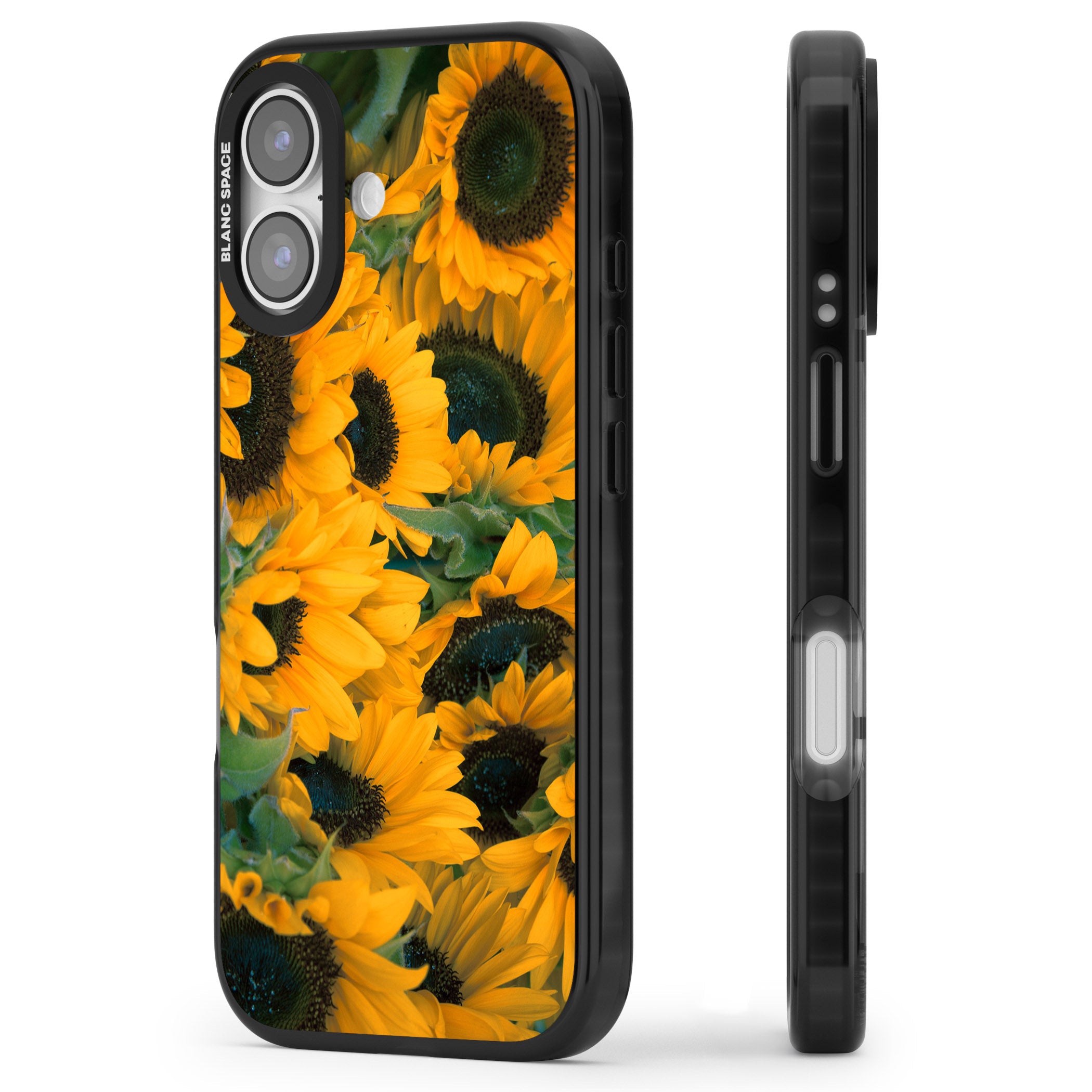 Sunflowers iPhone 17 Impact Pro Black Phone Case Side Profile