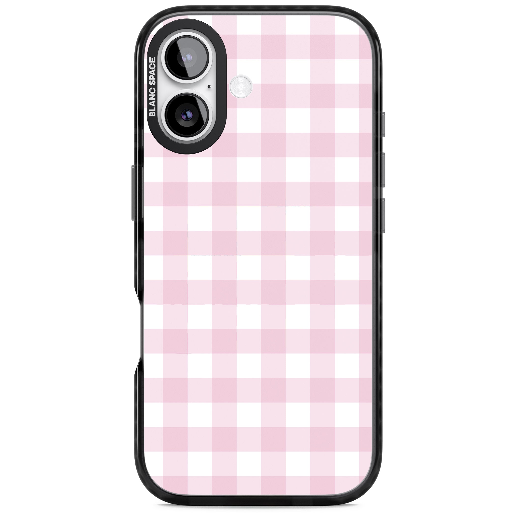 Pink Gingham Pattern iPhone 17 Impact Pro Black Phone Case