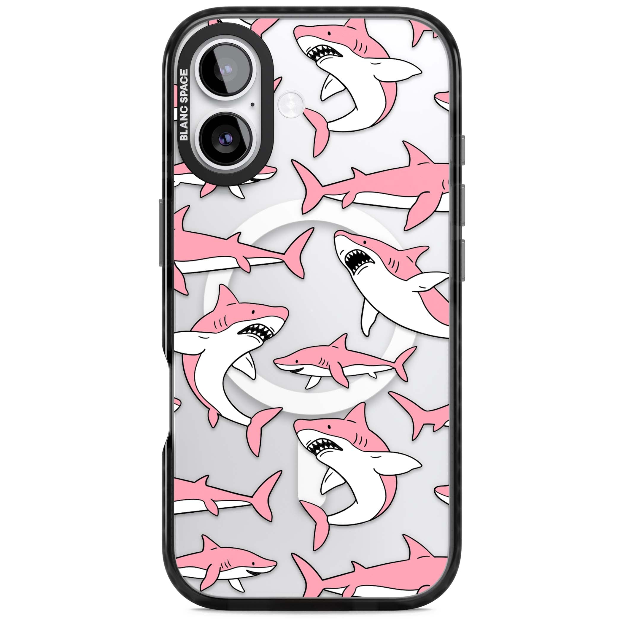 Bubblegum Sharks for her iPhone case | Black Impact Magsafe case for iPhone 17