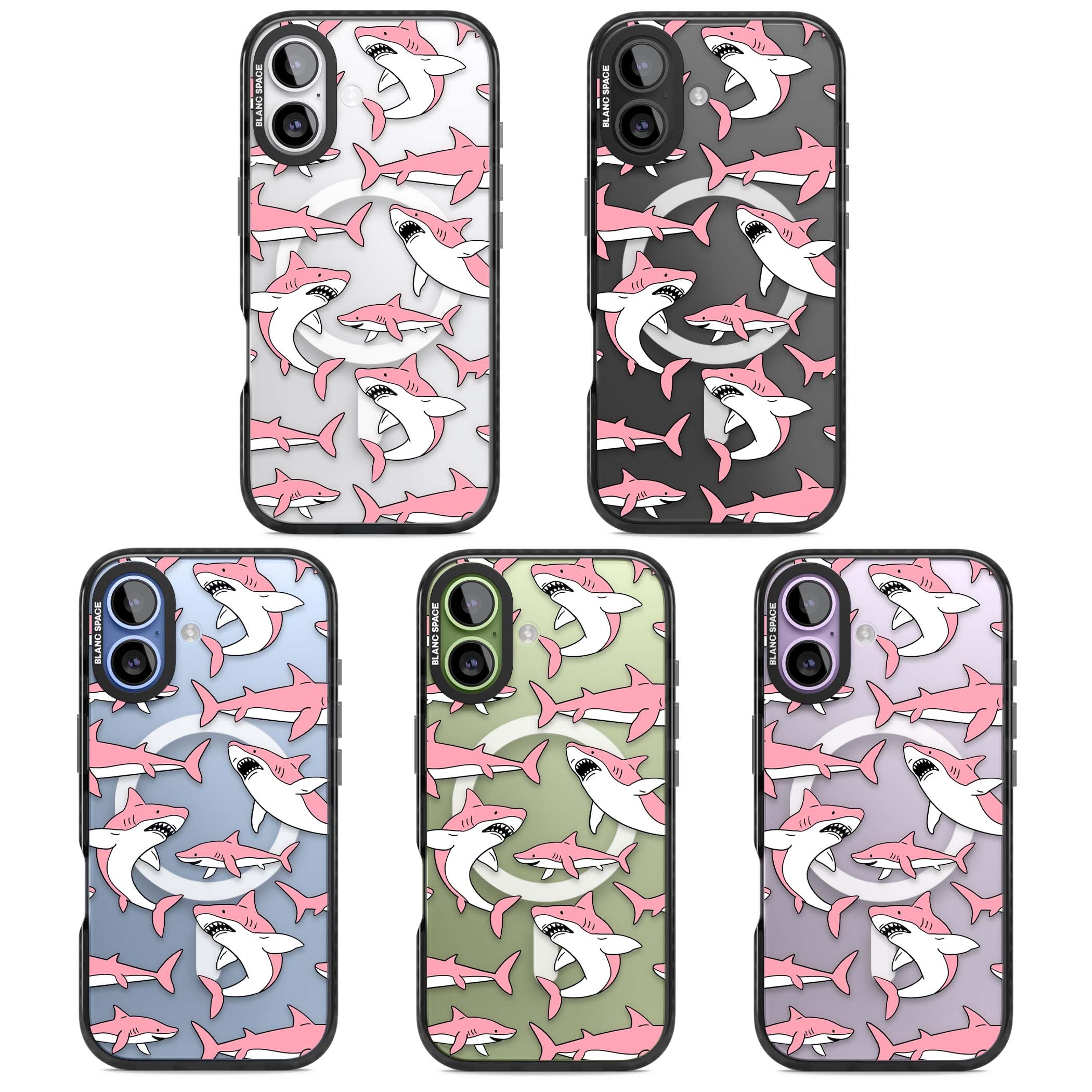Bubblegum Sharks for her iPhone case | Black Impact Magsafe case for iPhone 17
