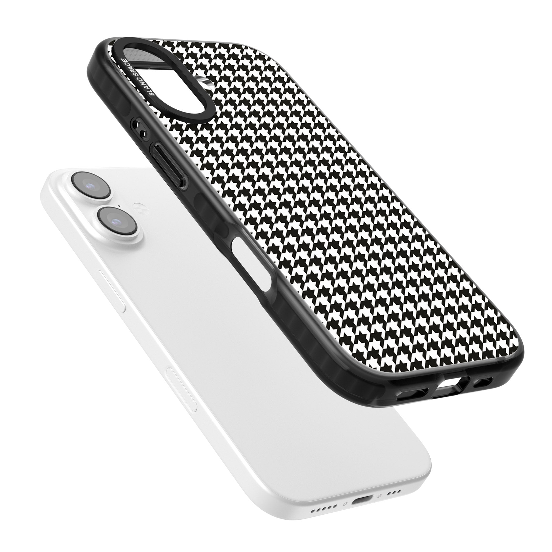 Chic Houndstooth Check iPhone 17 Impact Pro Black Phone Case Colours