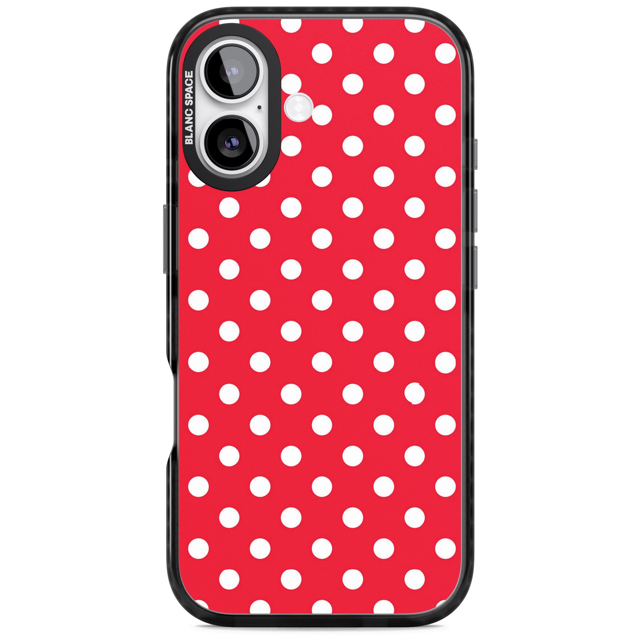 Designer Lava Red Polka Dot iPhone 17 Impact Pro Black Phone Case