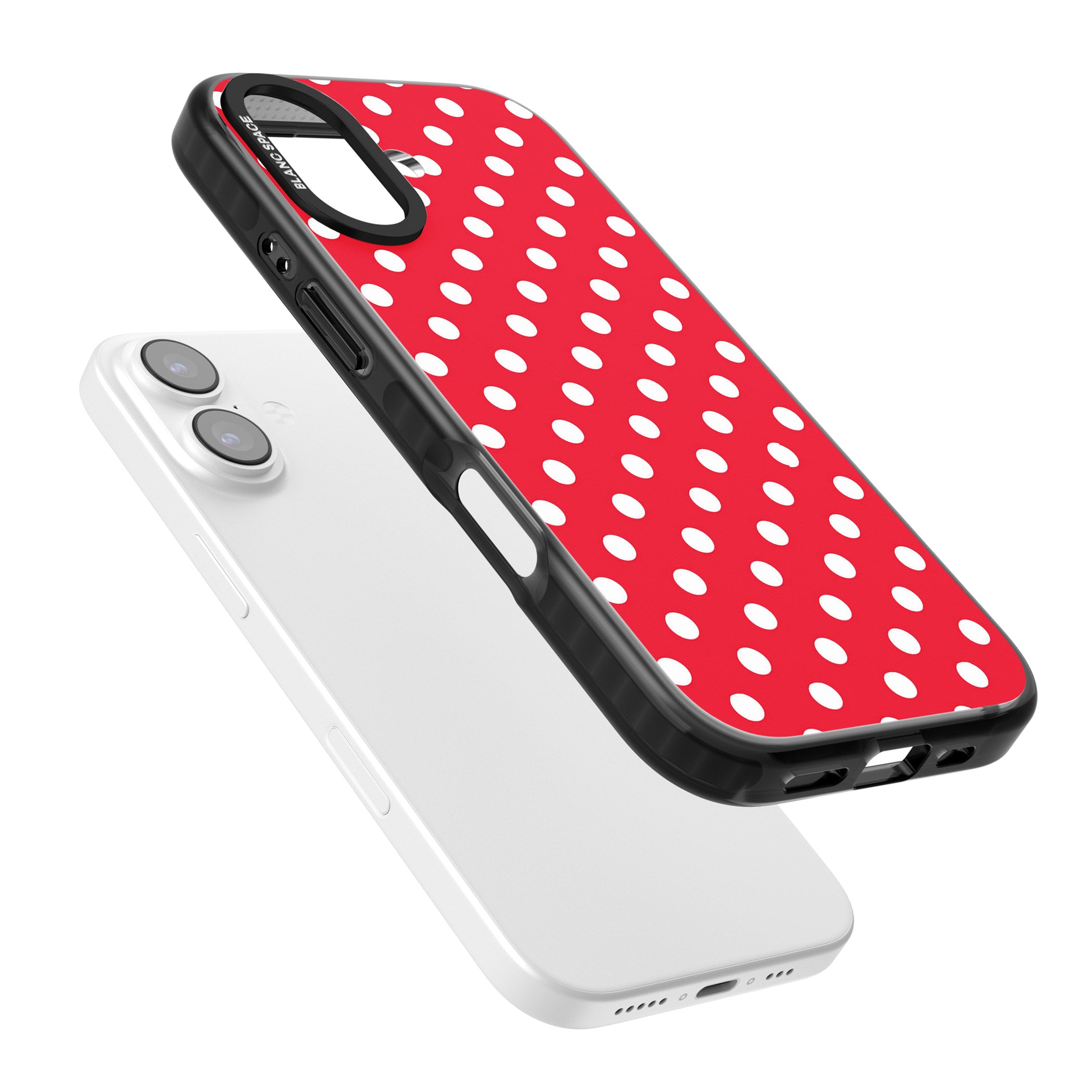 Designer Lava Red Polka Dot iPhone 17 Impact Pro Black Phone Case Colours