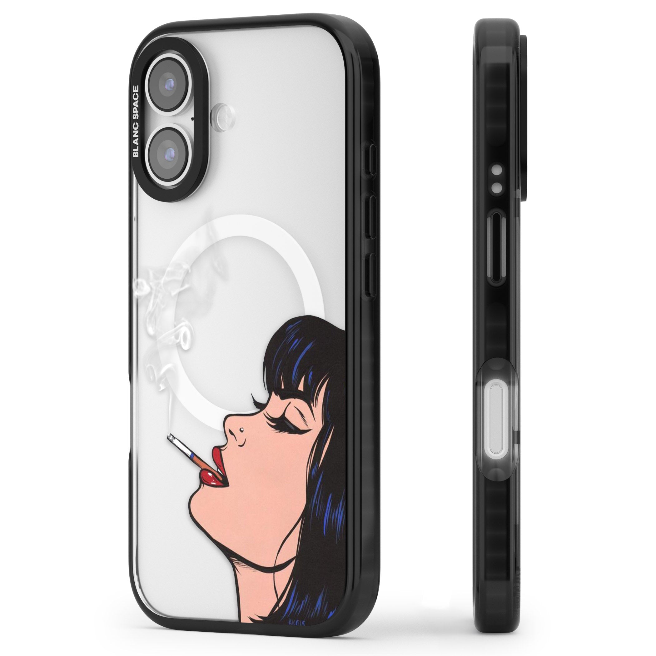 Stress Relief Pop Art iPhone 17 Impact Pro Black Phone Case Side Profile