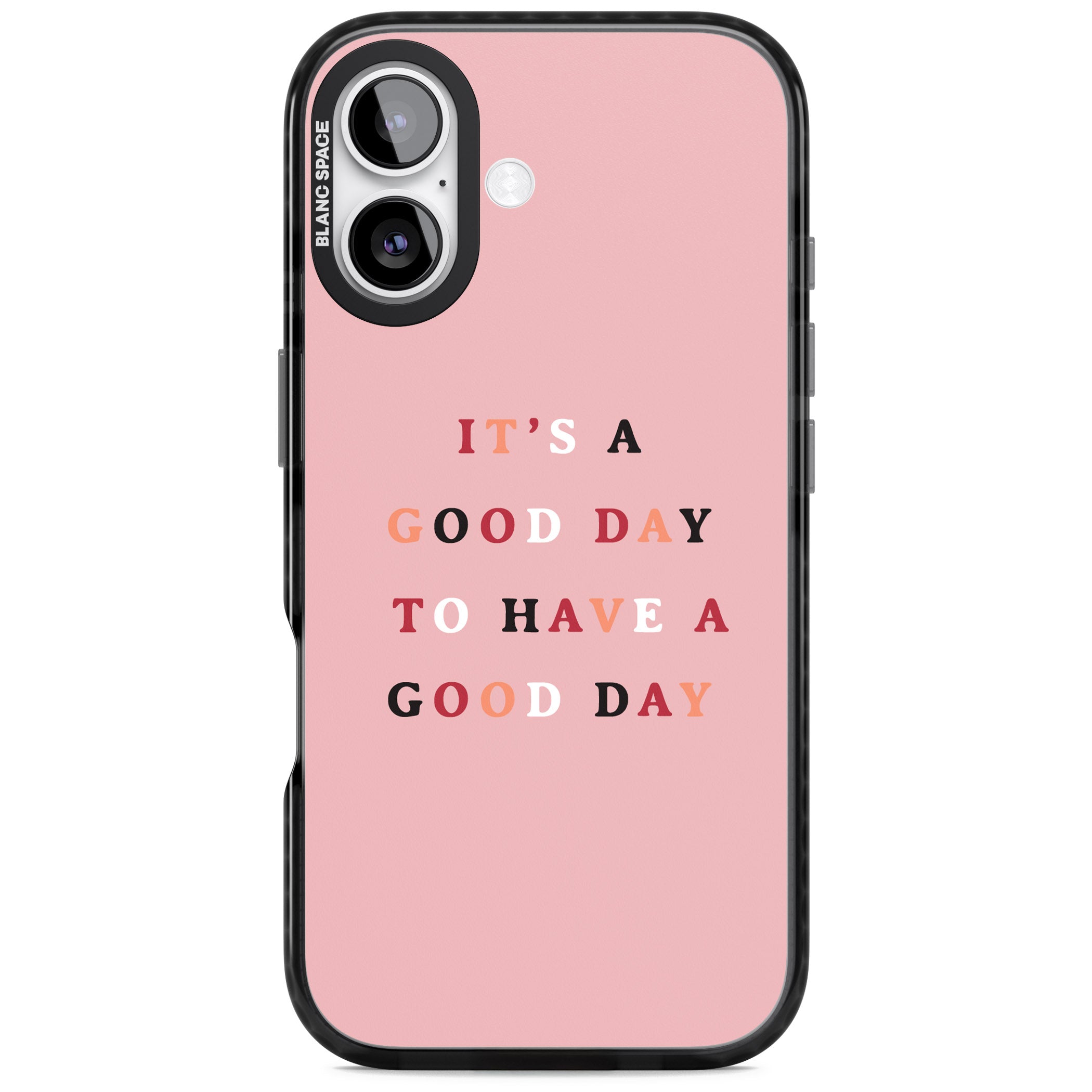Good Day Pink Quote iPhone 17 Impact Pro Black Phone Case