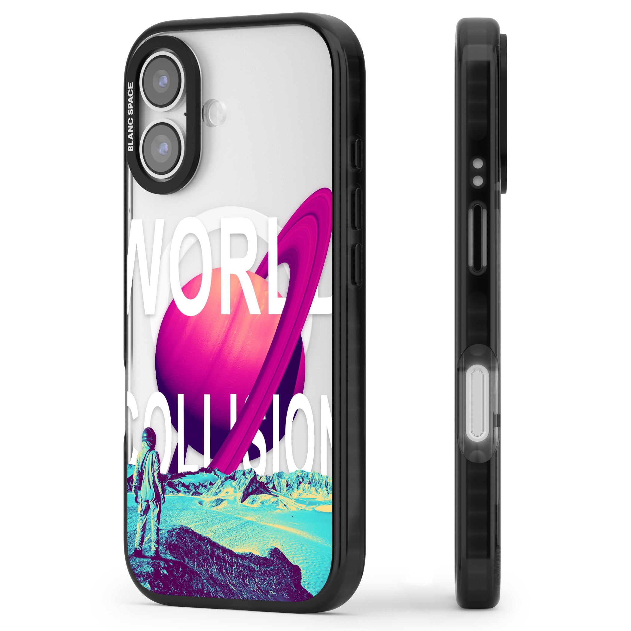 World Collision iPhone 17 Impact Pro Black Phone Case Side Profile