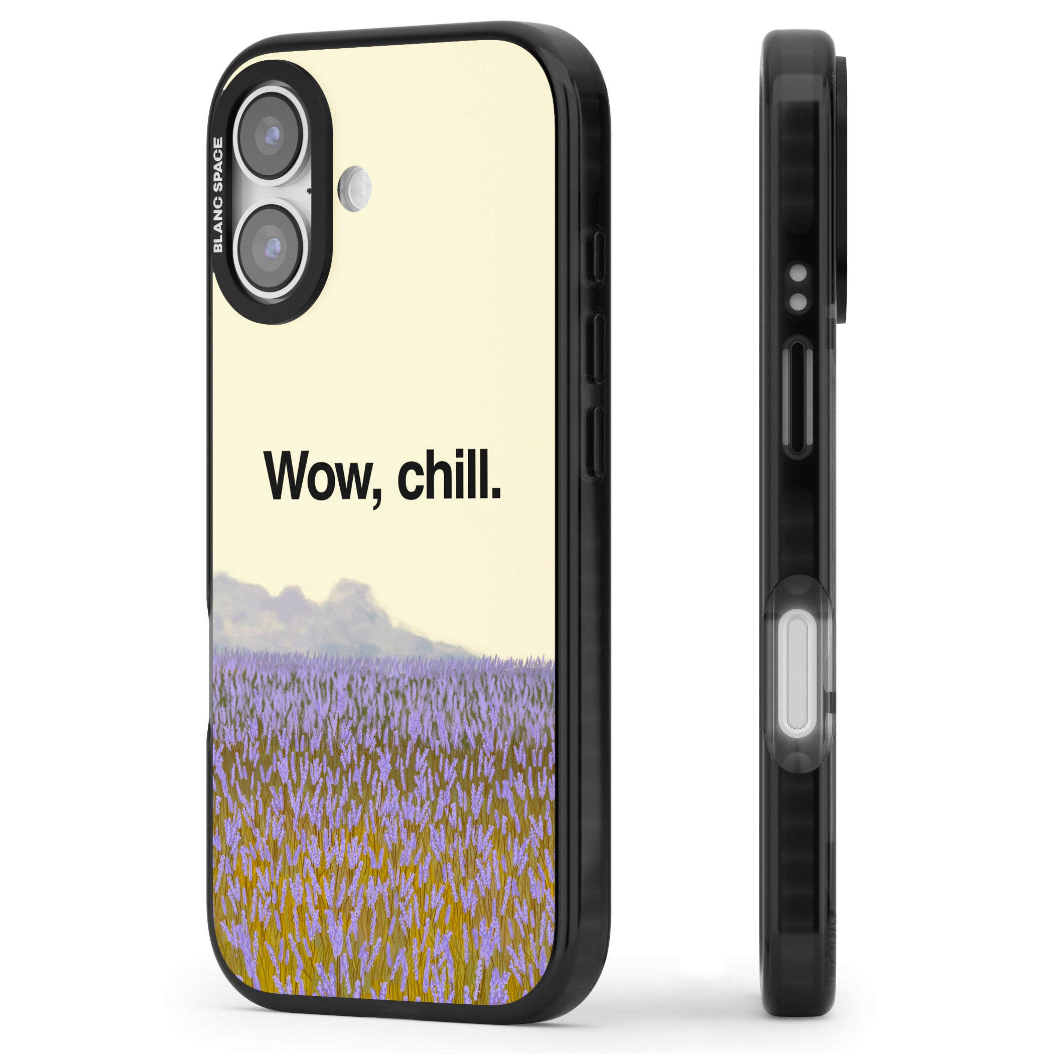 Wow, Chill iPhone 17 Impact Pro Black Phone Case Side Profile