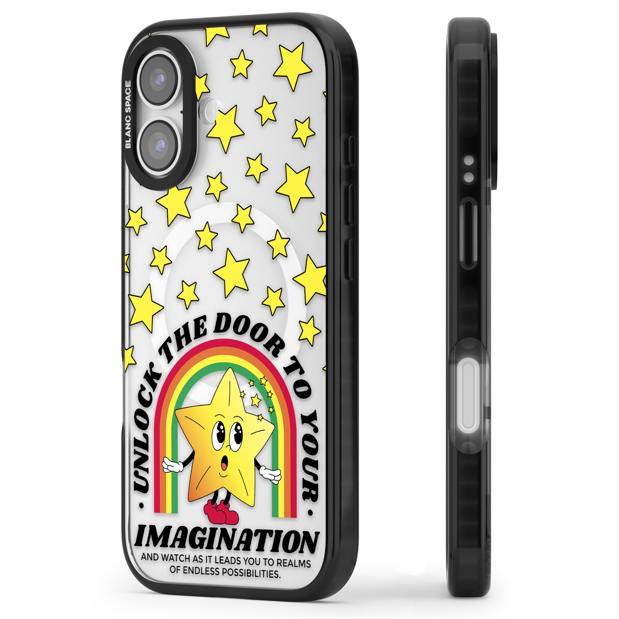 Imagination iPhone 17 Impact Pro Black Phone Case Side Profile