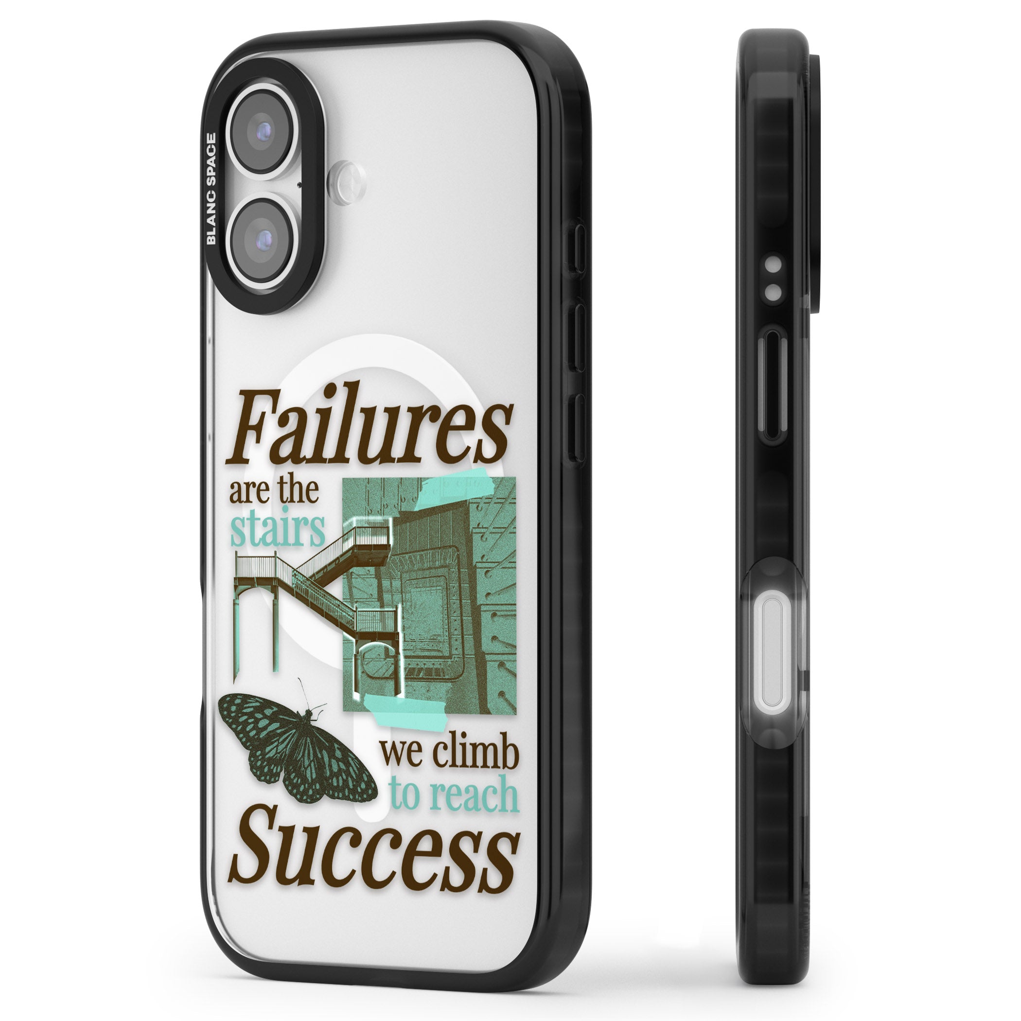 Fail To Succeed iPhone 17 Impact Pro Black Phone Case Side Profile