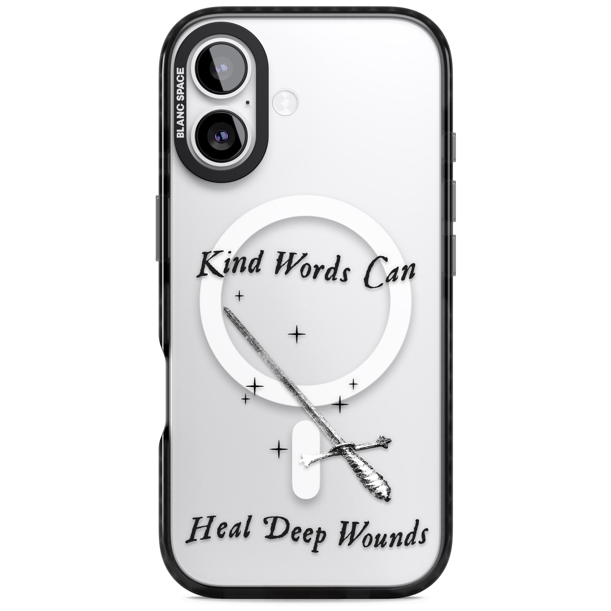 Kind Words Can Heal Deep Wounds iPhone 17 Impact Pro Black Phone Case